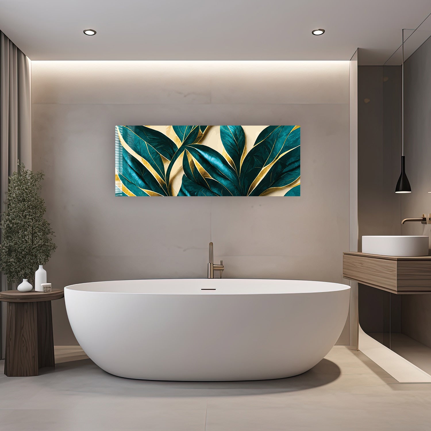 Vivid Leaves Panoramic Wall Art - Stunning Nature-Themed Home Decor for Living Room, Bedroom & Office | Perfect for Modern Interior Design & Gift Giving