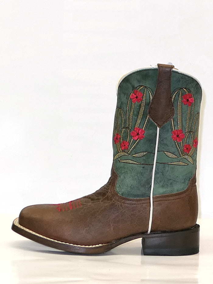 Roper 09 018 7022 1435 Kids Square Toe Cowgirl Boots - Tan Western Boots for Girls | Perfect for Rodeo, School & Country Fashion