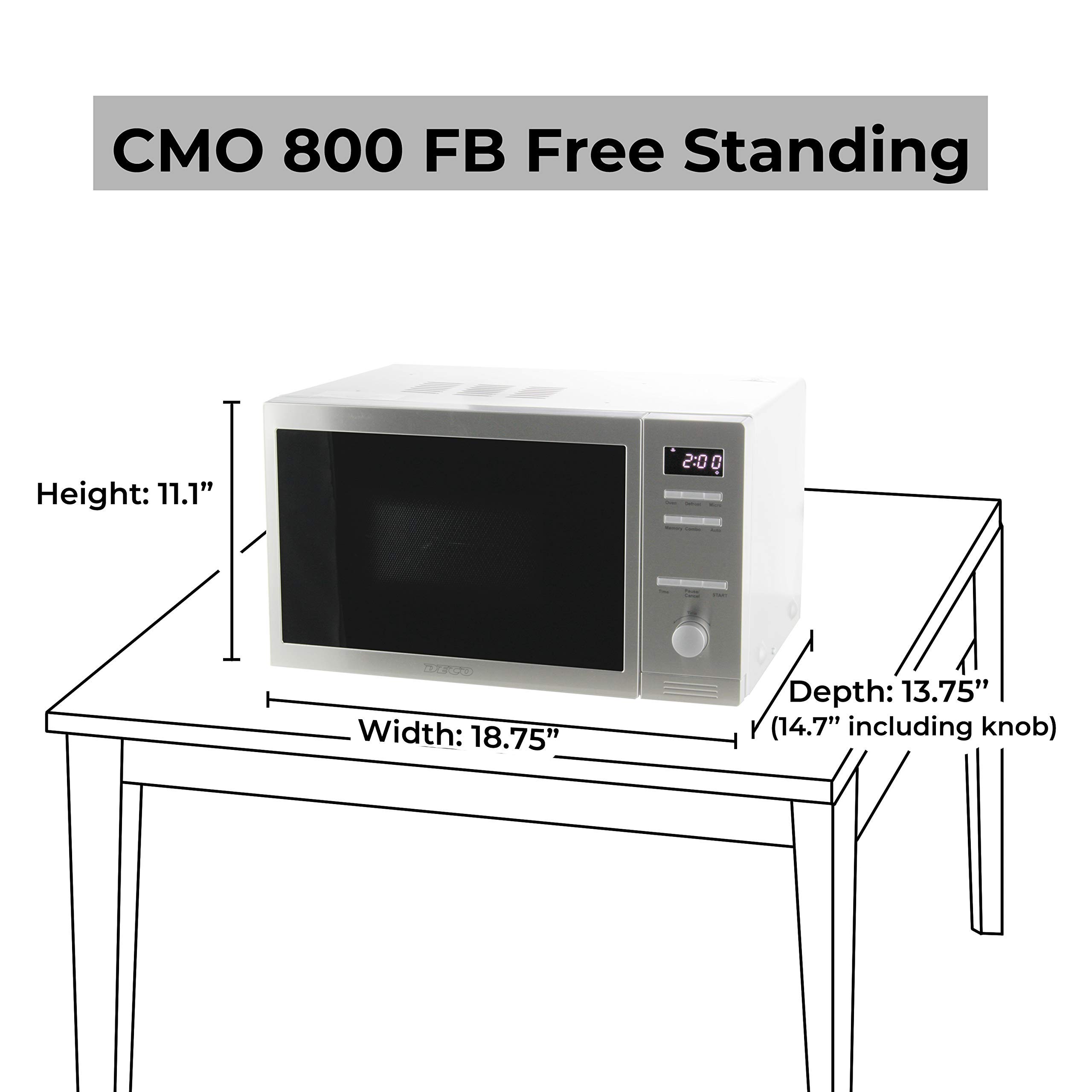 Equator 0.8 cu.ft. Compact Countertop Microwave Oven with Grill Function - Renewed - Perfect for Small Kitchens, Dorms & Apartments