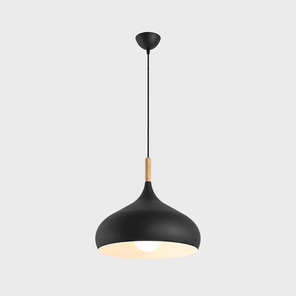 Vintage Wrought Iron Pendant Light Fixture - Single Head Retro Metal Lampshade Ceiling Lighting for Restaurant, Bar & Home Decor (24cm, Black) | Perfect for Dining Rooms, Coffee Shops & Industrial Style Interiors