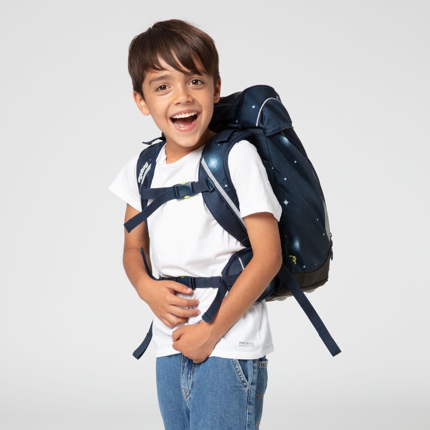 Ergobag Prime School Backpack - AtmosBear Galaxy Edition | Lightweight & Durable Kids Bookbag for School, Travel & Daily Use