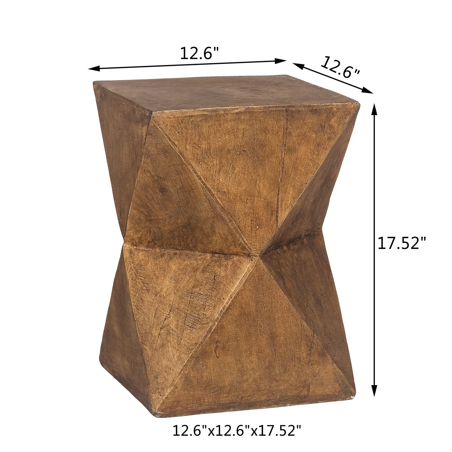 Joveco Square Concrete Side Table - Indoor Outdoor Accent Table for Living Room, Bedroom, Patio, Balcony - Decorative Garden Stool & End Table - Natural Finish - Perfect for Coffee, Plants & Home Decor