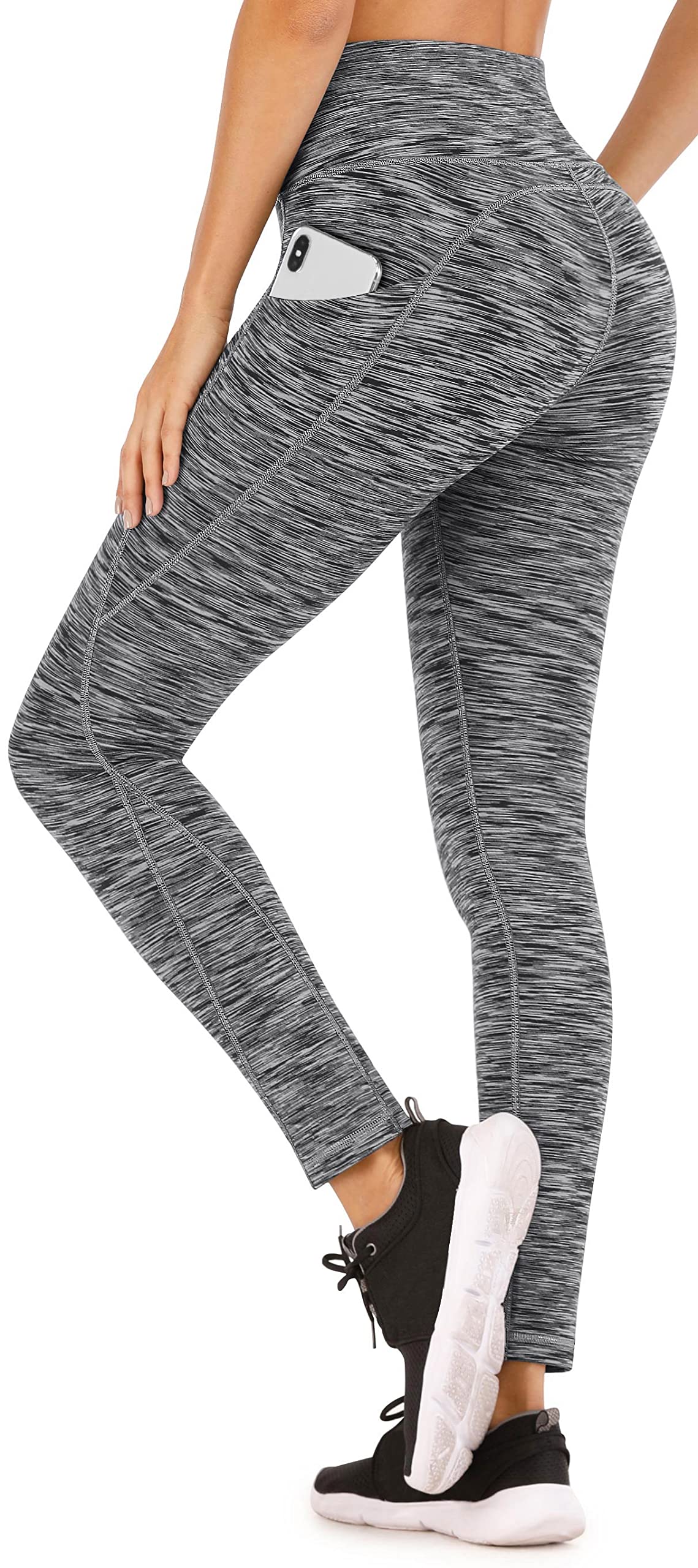Healthyoga High Waisted Yoga Pants with Pockets for Women - Workout Leggings for Running, Gym & Lounge - Comfortable Stretchy Tummy Control Activewear