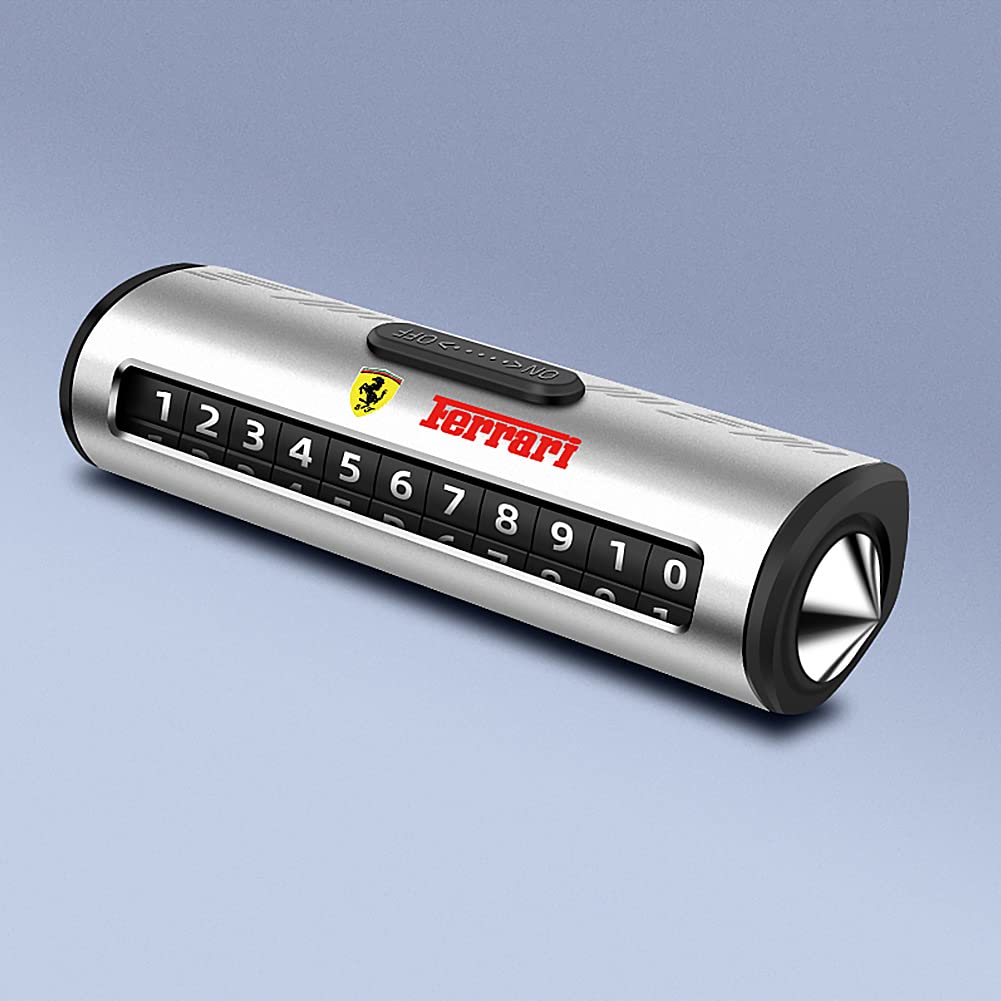 Ferrari Parking Number Plate - Luminous Car Stop Sign for Temporary Parking