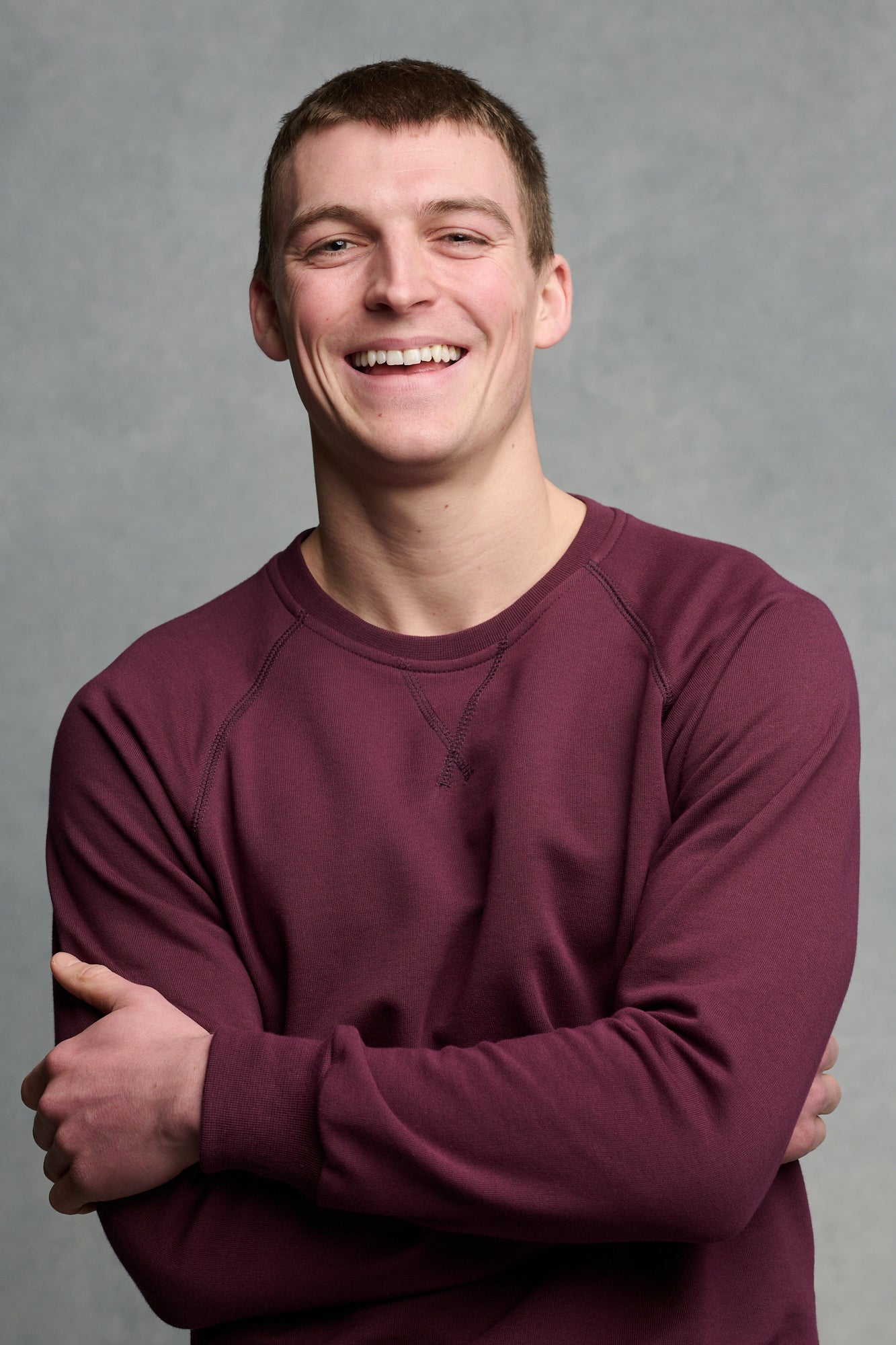 Men's Comfortable Raglan Sweatshirt - Soft Long Sleeve Pullover Hoodie in Plum Color | Perfect for Casual Wear, Gym, and Outdoor Activities