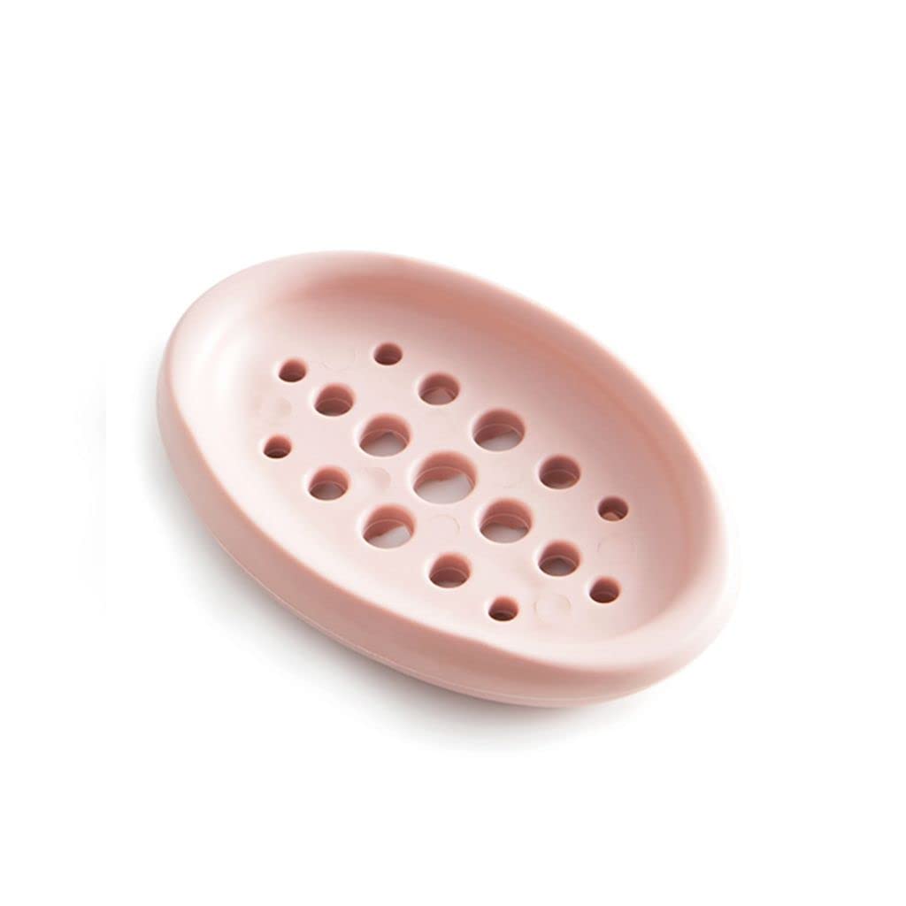 Non-Slip Silicone Soap Holder for Bathroom & Shower - Hollow Openwork Soap Dish with Drainage, Pink Bathroom Accessories - Perfect for Sink, Countertop, and Shower Organizing