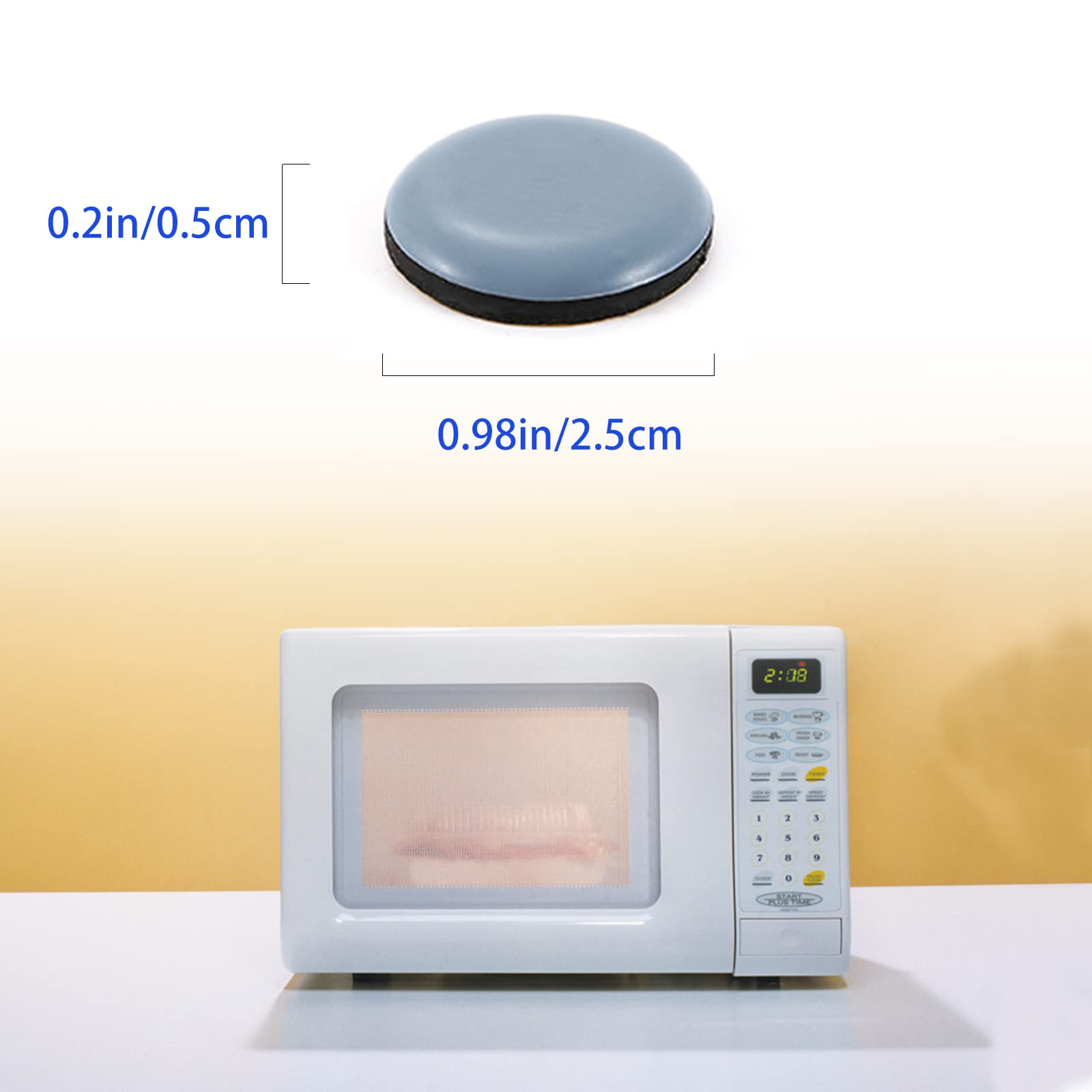12Pcs Self-Adhesive Kitchen Appliance Sliders - Non-Slip Furniture Pads for Blender, Stand Mixer, Coffee Maker, Air Fryer & Pressure Cooker - Easy Glide & Protect Floors (Perfect for Heavy Appliances & Smooth Countertop Movement)