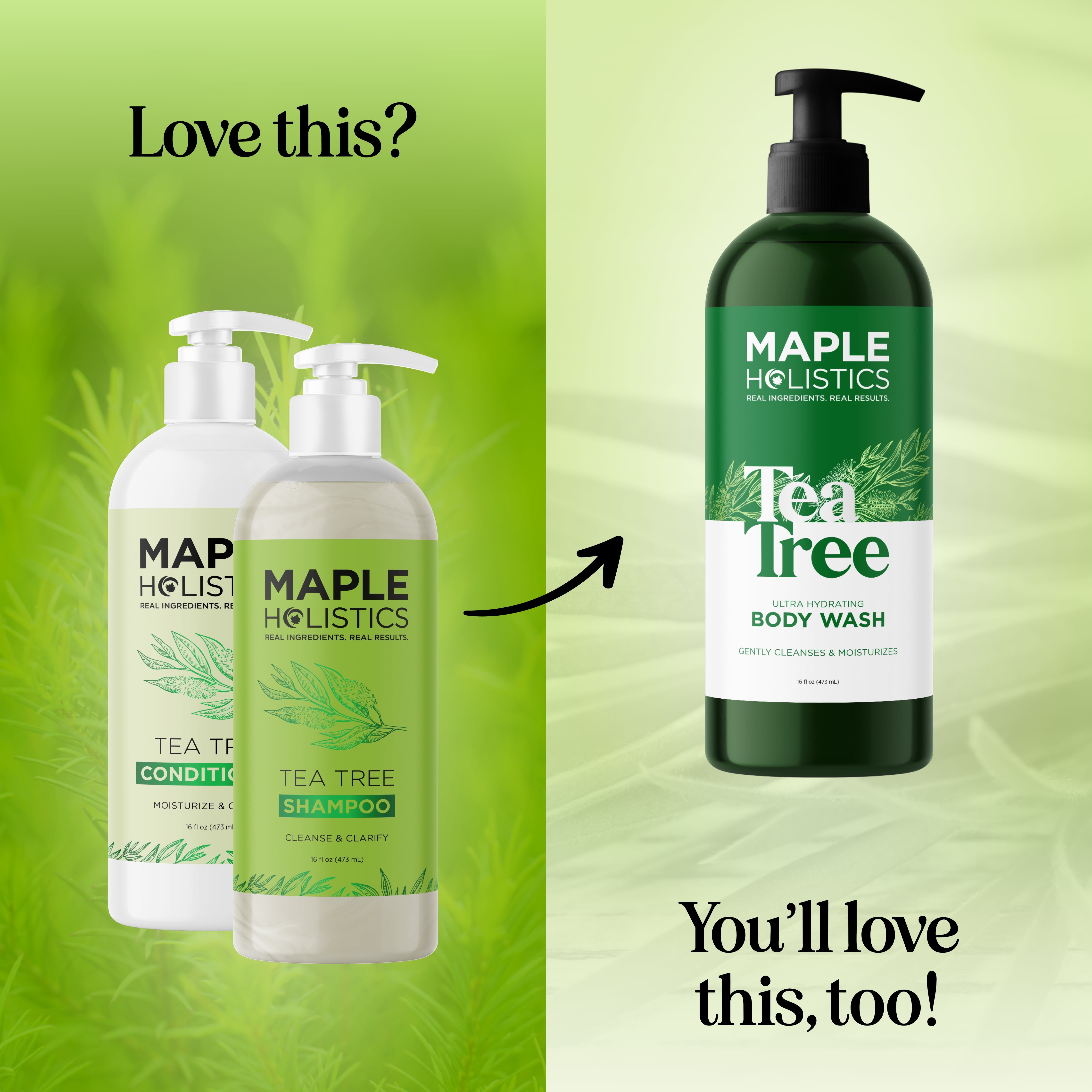 Tea Tree Shampoo and Conditioner Set for Hair Growth & Scalp Care - Natural Dandruff Treatment & Volumizing Hair Care - Perfect for Daily Use & Sensitive Scalp