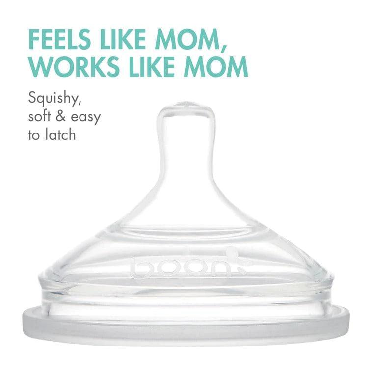Boon NURSH Silicone Pouch Bottle 8oz/240ml - 3 Pack Baby Feeding Bottles | BPA-Free, Squeezable & Portable for Breastmilk, Formula, Water | Perfect for Travel, Daycare & On-the-Go Parents