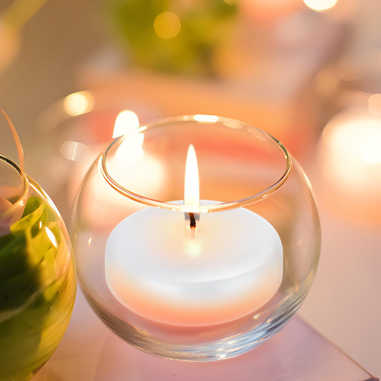24-Pack 3-Inch Floating Candles - 13+ Hours Continuous Burning, Odorless & Smokeless, White Non-Drip Decorative Candles for Weddings, Pools, Spas, Vases - Perfect for Romantic Dinners, Bath Relaxation & Home Decor