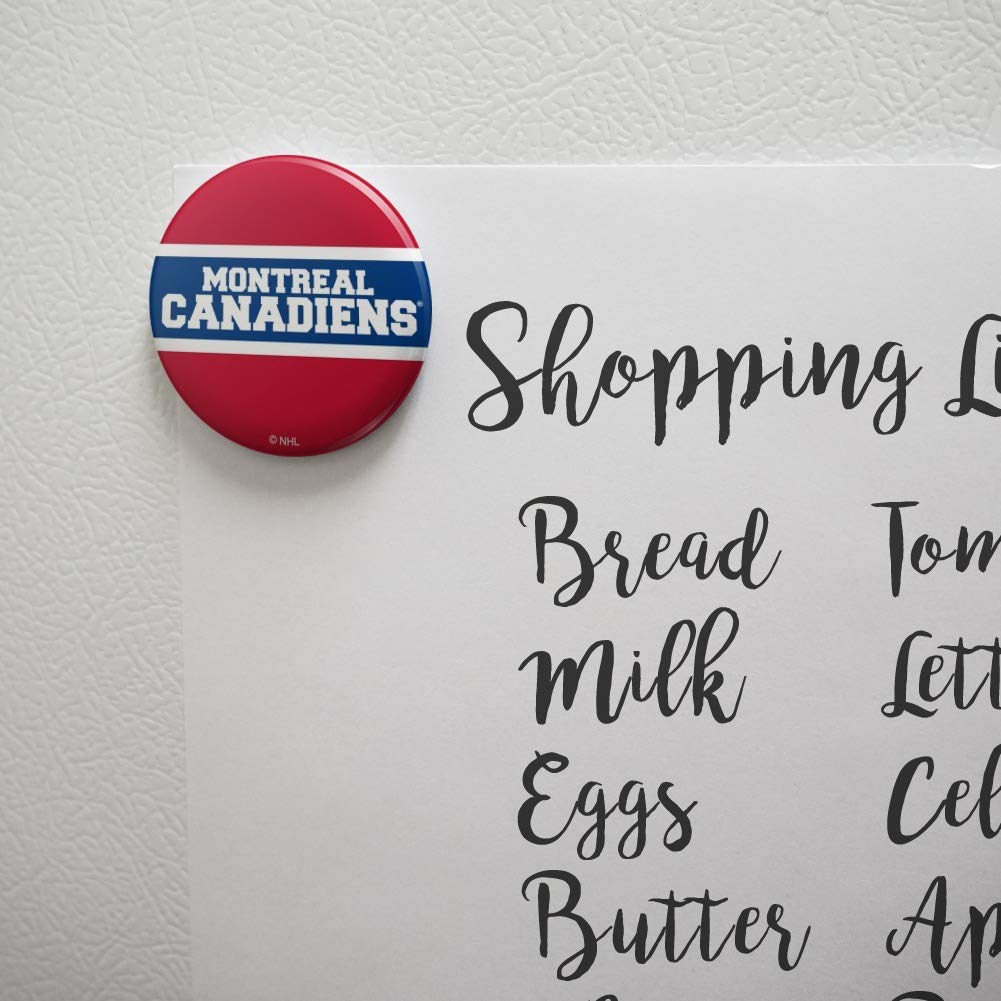 Montreal Canadiens NHL Logo Refrigerator Magnet - Strong Kitchen & Locker Decorative Button Magnet for Fridge, Office, Dorm Room, and Metal Surfaces