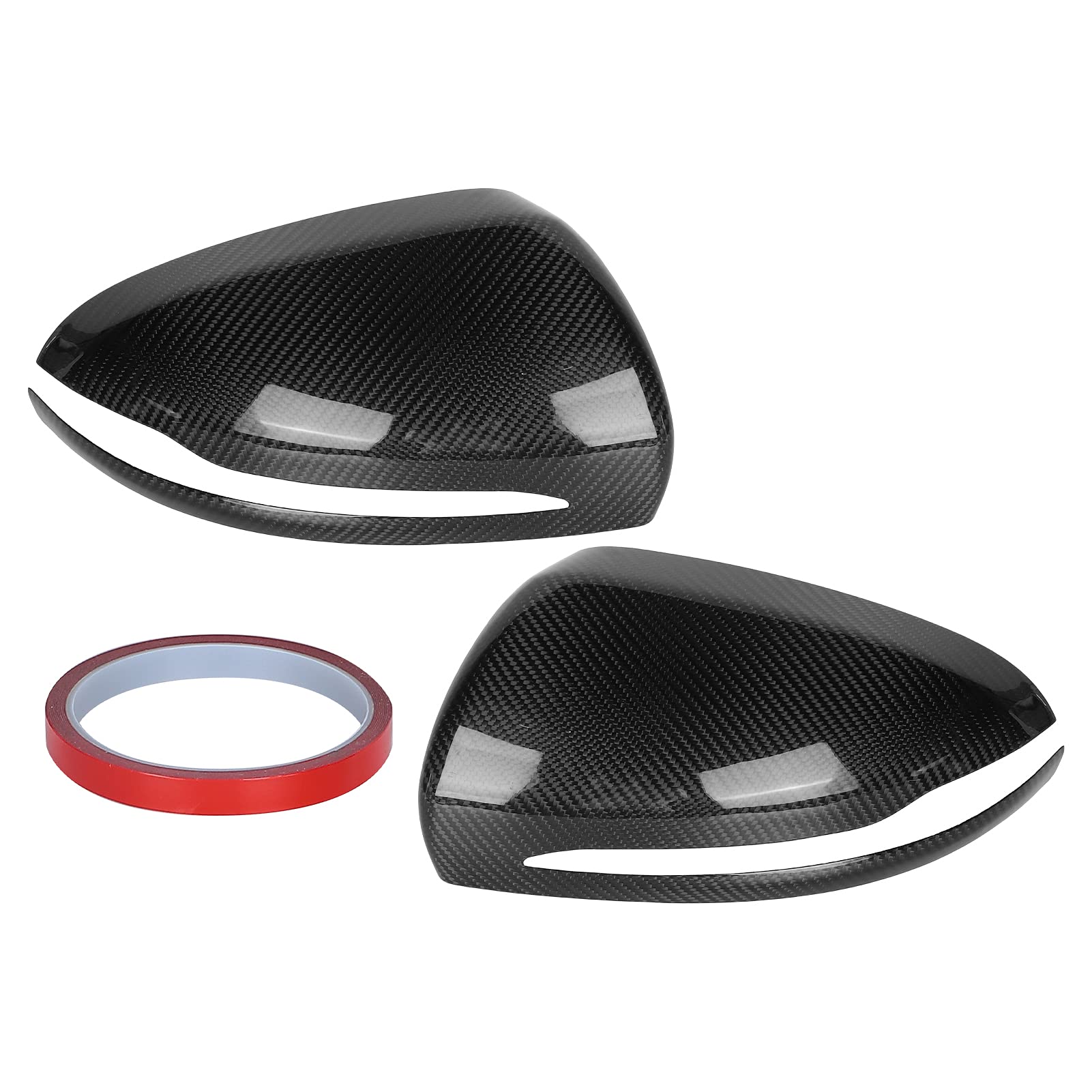 Aramox 2PCS Dry Carbon Fiber Exterior Door Mirror Trim Cap Cover for Mercedes W205 C Class & C63 (2015-2021) - Replacement Mirror Housing Shell Protector | Enhances Style & Protects Against Scratches for Daily Driving & Car Shows