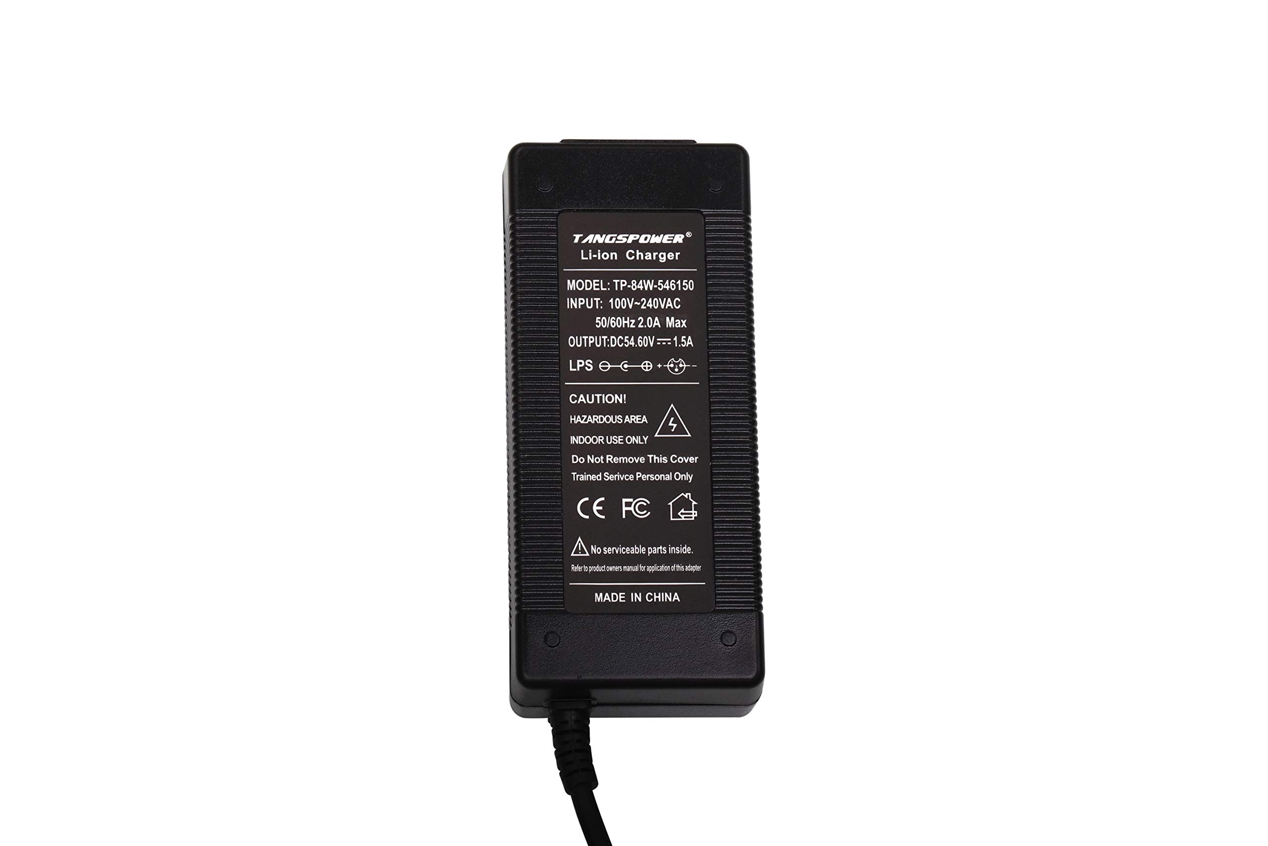 48V 54.6V Lithium Battery Charger - 48 Volt DC Power Supply Adapter with 5.5mm Round Plug for Rad Power Bikes, E-Bikes, Scooters & Electric Vehicles - Perfect for Home, Commuting & Outdoor Adventures