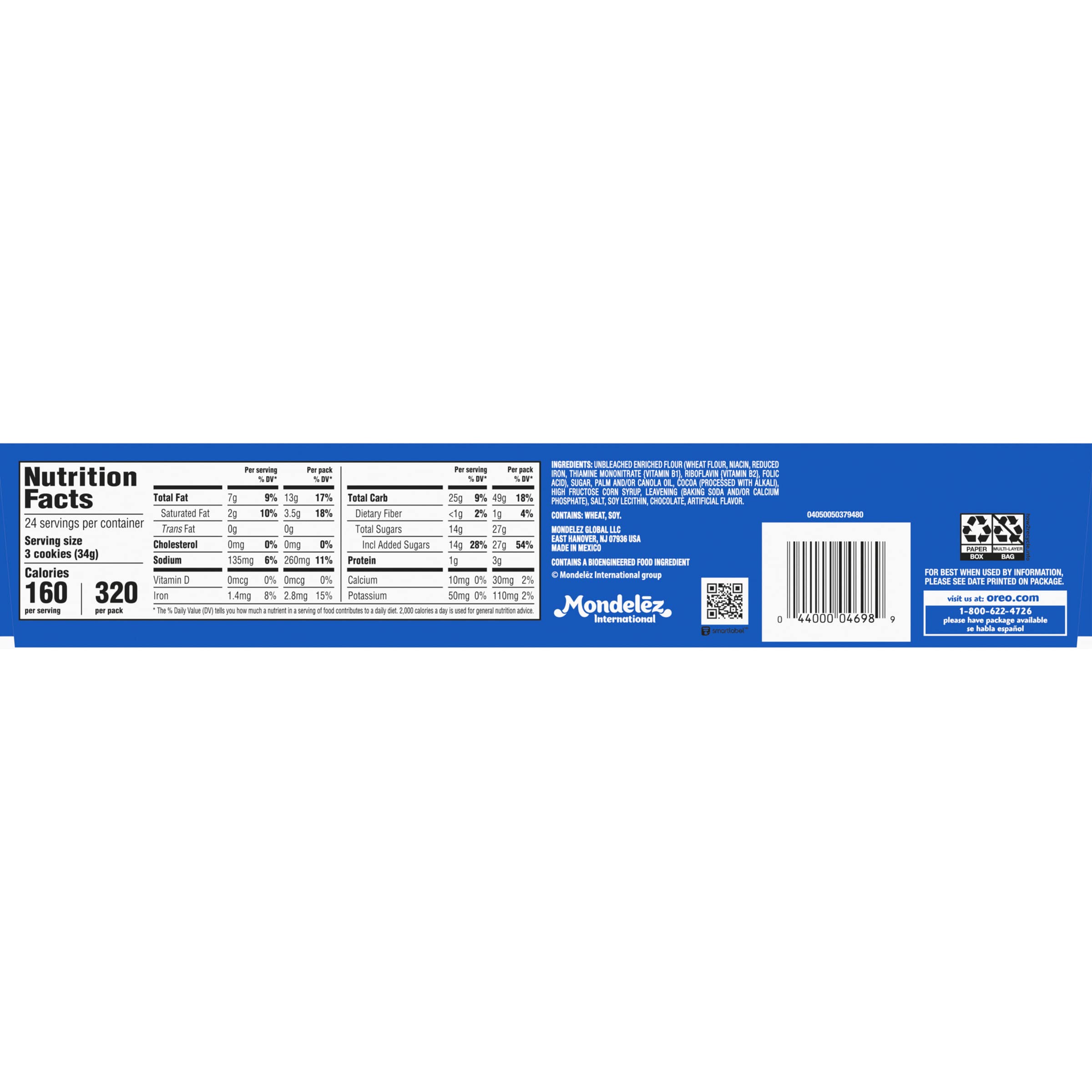 OREO Chocolate Sandwich Cookies, 12 Pack (2.4 oz Each) - Perfect for School Lunch Boxes, Office Snacks & Afternoon Tea Treats