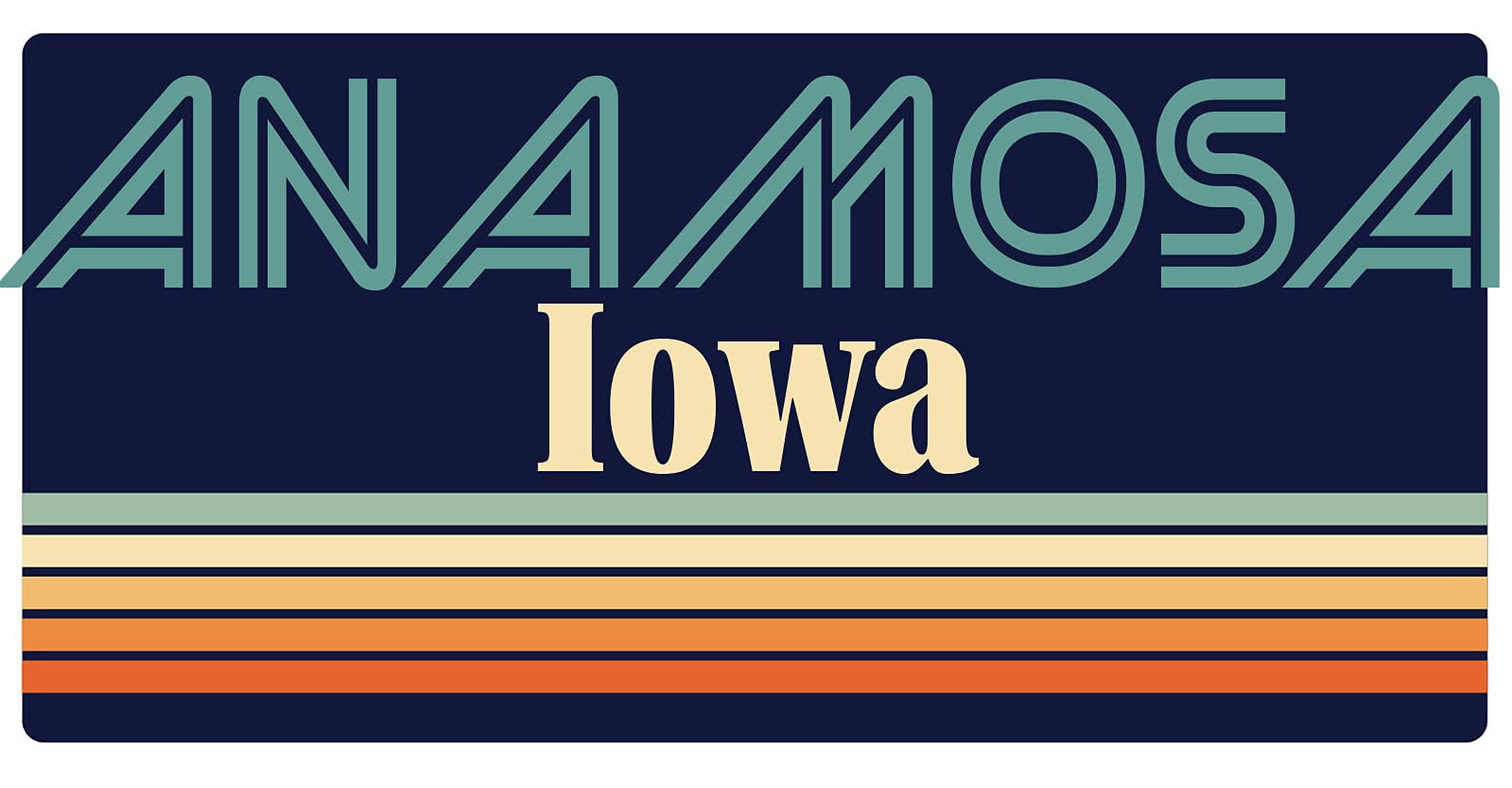 Anamosa Iowa 5 x 2.5 Inch Retro Fridge Magnet - Vintage Souvenir & Decorative Refrigerator Magnet for Home, Office, or Travel Memories