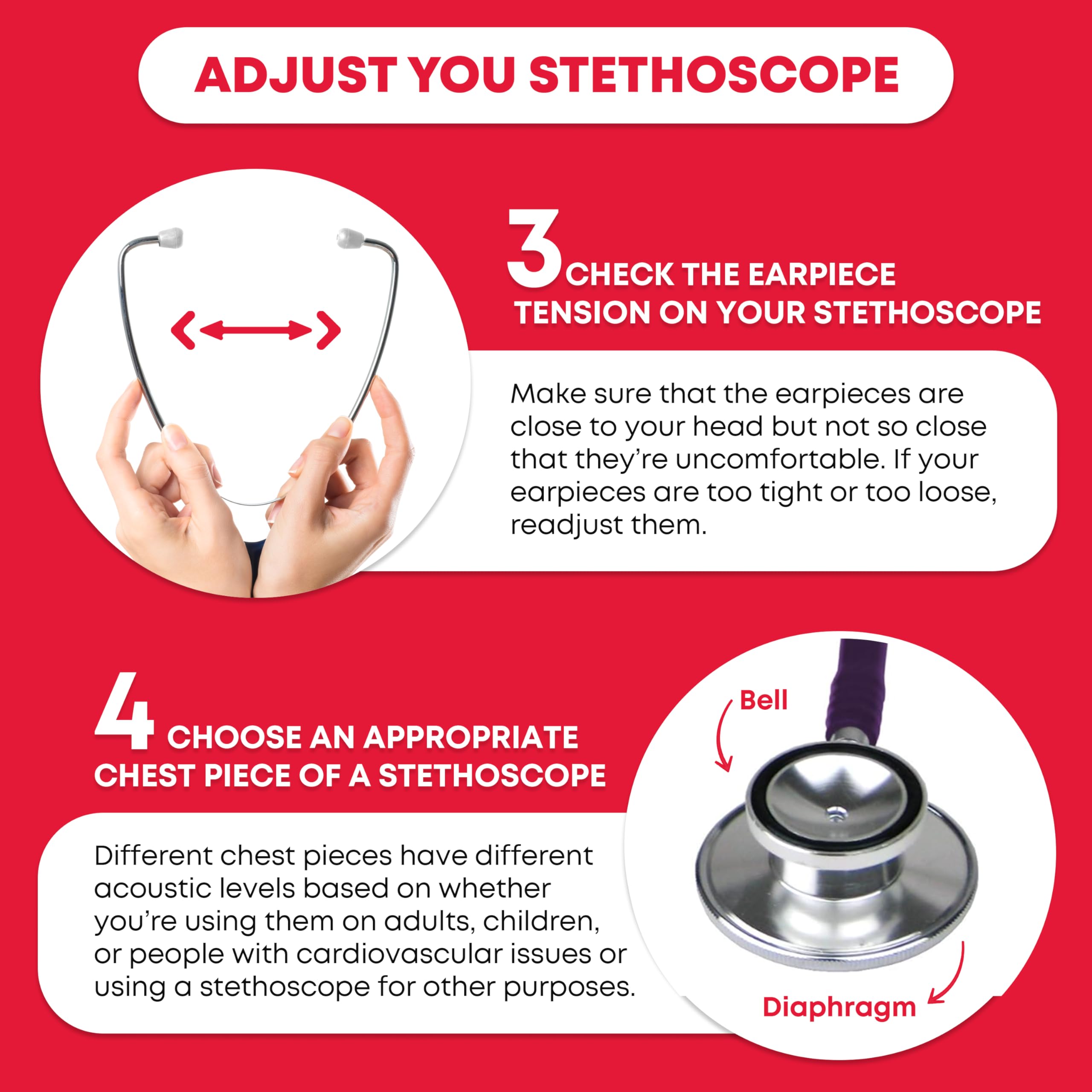 Ever Ready First Aid Dual Head Stethoscope - Purple | Professional Medical Stethoscope for Nurses, Doctors & Students | Ideal for Clinical Use, Home Healthcare & Emergency Situations