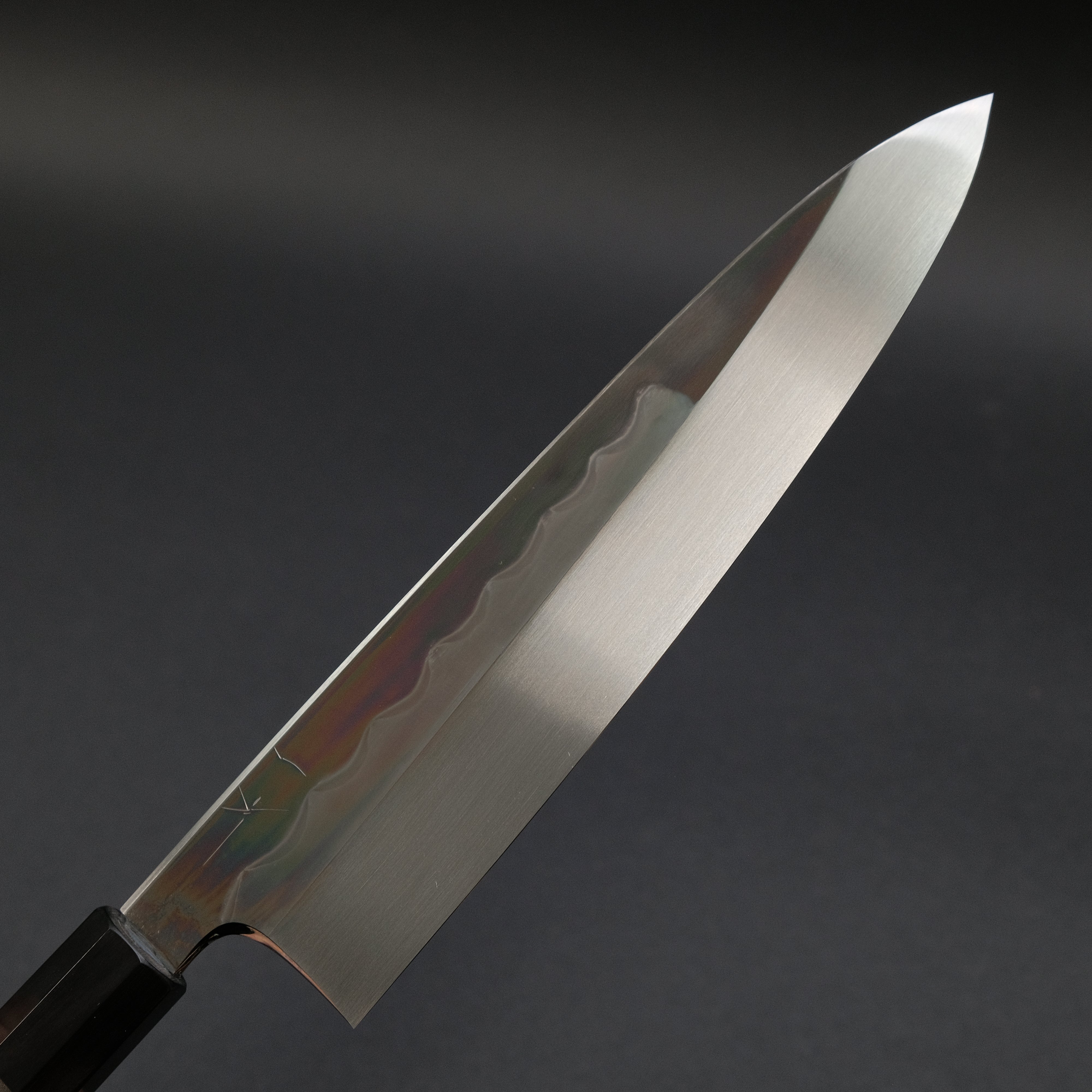 Hitohira Togashi White #1 Mizu Honyaki Gyuto 240mm Japanese Chef Knife with Kurokaki Persimmon Handle & Saya - Premium Kitchen Knife for Sushi, Sashimi & Meat Cutting (#086)