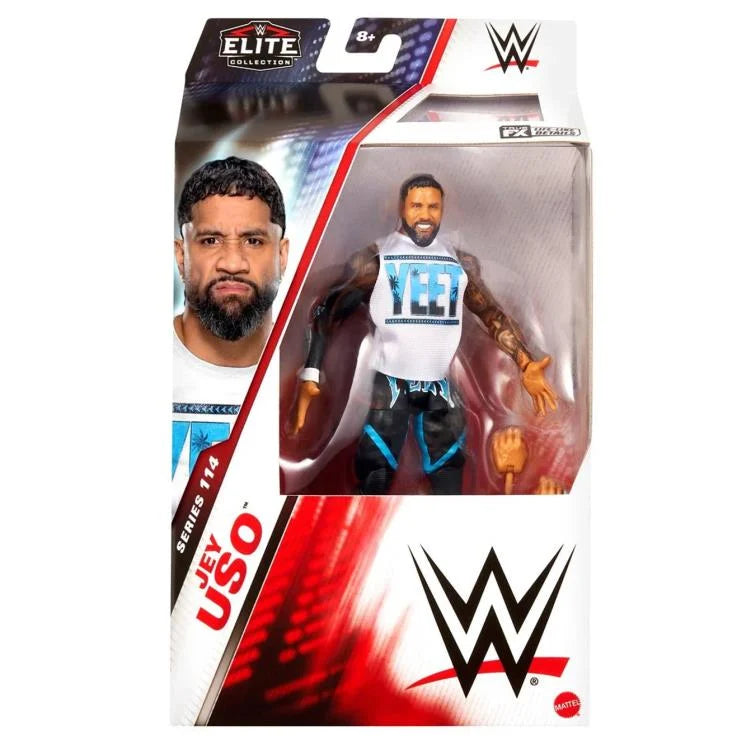 Jey Uso WWE Elite Collection Series 114 Action Figure - Authentic Wrestling Collectible Toy for Fans & Display - Perfect for Play, Gifts, and WWE Memorabilia Collections
