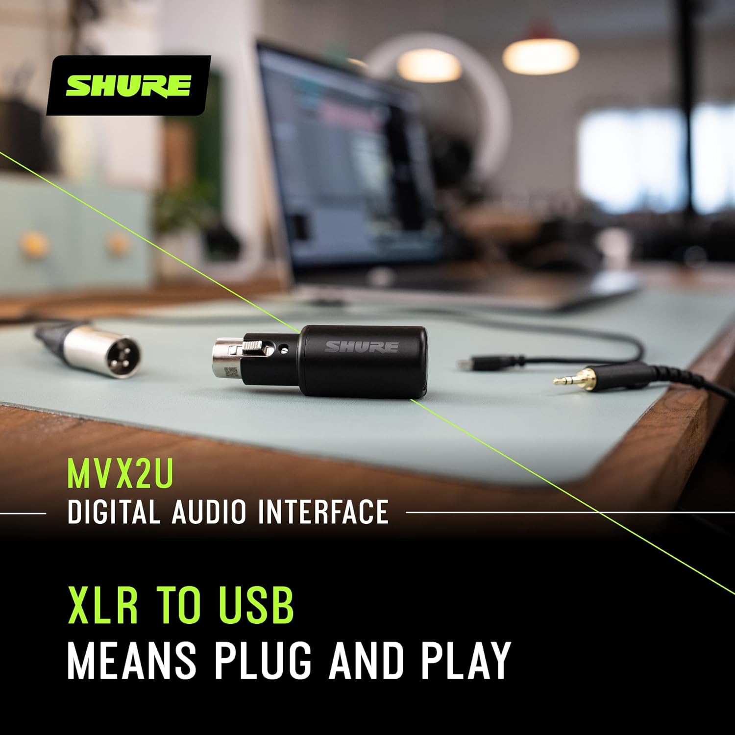 Shure MVX2U Digital Audio Interface - Professional USB Microphone for Podcasting, Streaming & Recording - Perfect for Home Studios & Content Creators