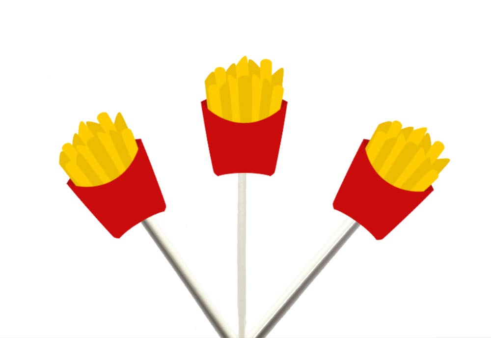 French Fries Cupcake Toppers - 12 Count Edible Decorations for Birthday, Party & Dessert Decor - Perfect for Cupcakes, Cakes & Sweet Treats