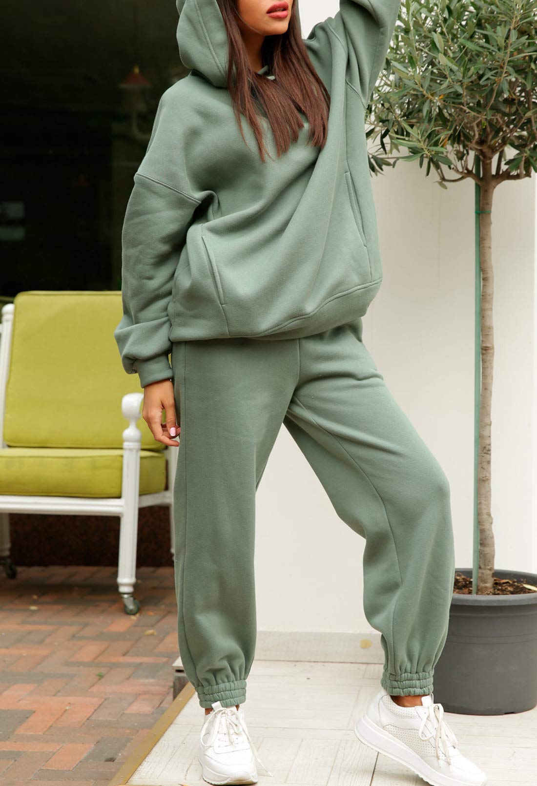 Fixmatti Women's 2-Piece Hoodie and Jogger Set - Long Sleeve Sweatshirt & Tracksuit Pants for Casual Wear, Lounge, Workout & Street Style Outfits