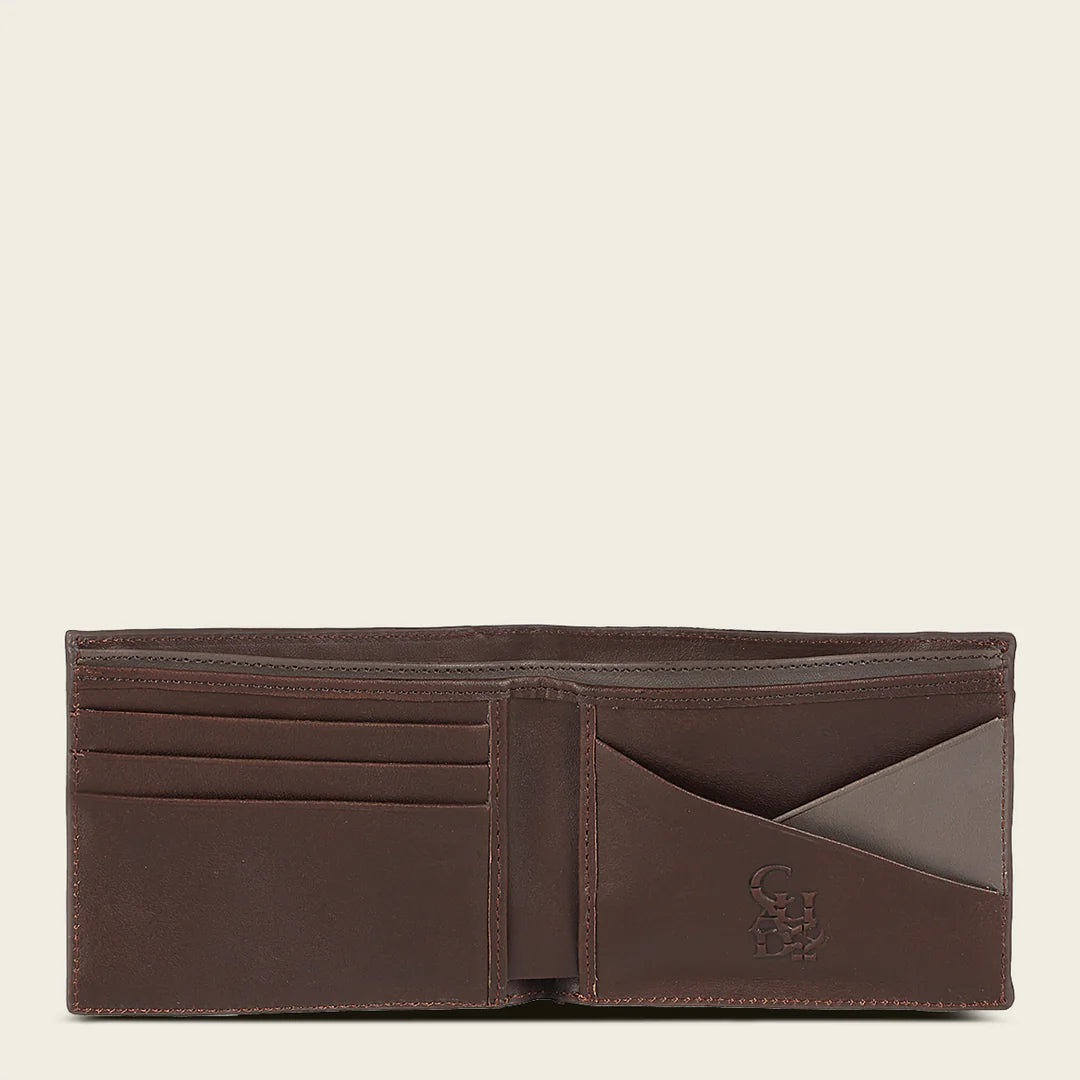 Premium Cuadra Brown Cowhide Leather Bi-Fold Wallet for Men - Durable & Stylish RFID Blocking Wallet for Everyday Use & Travel