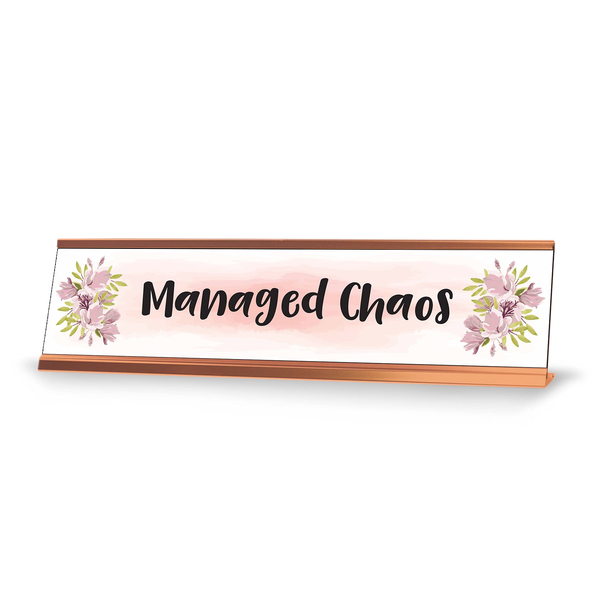 Managed Chaos Desk Sign Designer Series - Novelty Nameplate (2 x 8 Inches) - Perfect for Office Decor, Funny Desk Accessories & Gift Ideas