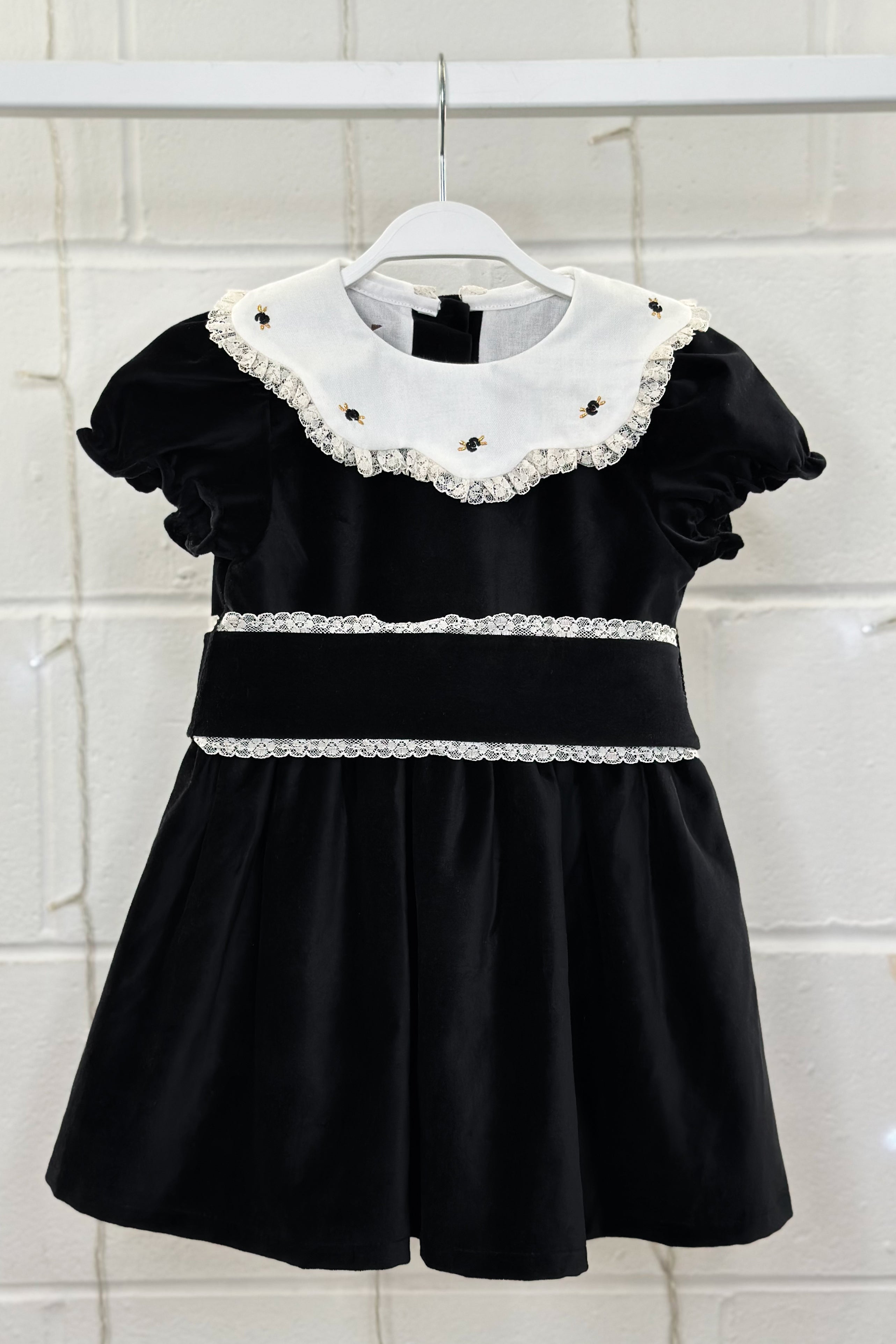 Verity Black Velvet Embroidered Dress - Elegant Evening Gown for Women, Formal Party Wear, Holiday Special Occasion Outfit | Perfect for Weddings, Galas, and Cocktail Parties