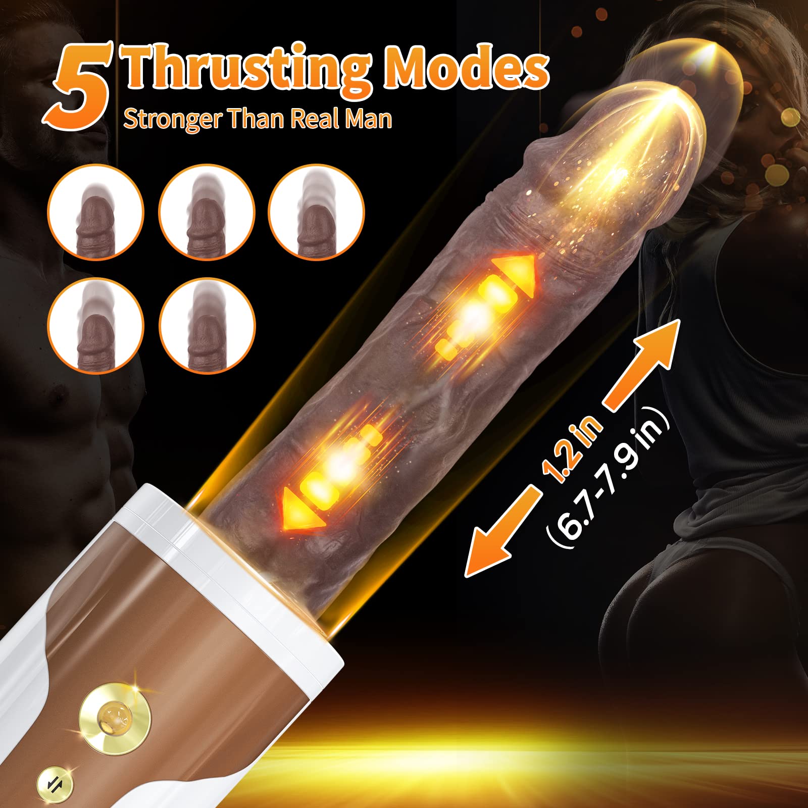 Automatic Thrusting Sex Machine for Women & Men - Remote Control Dildo with Strong Suction Cup, Hands-Free Adult Toy for Couples Pleasure | Bedroom Use, BDSM Play, Solo & Partner Intimacy (Black)