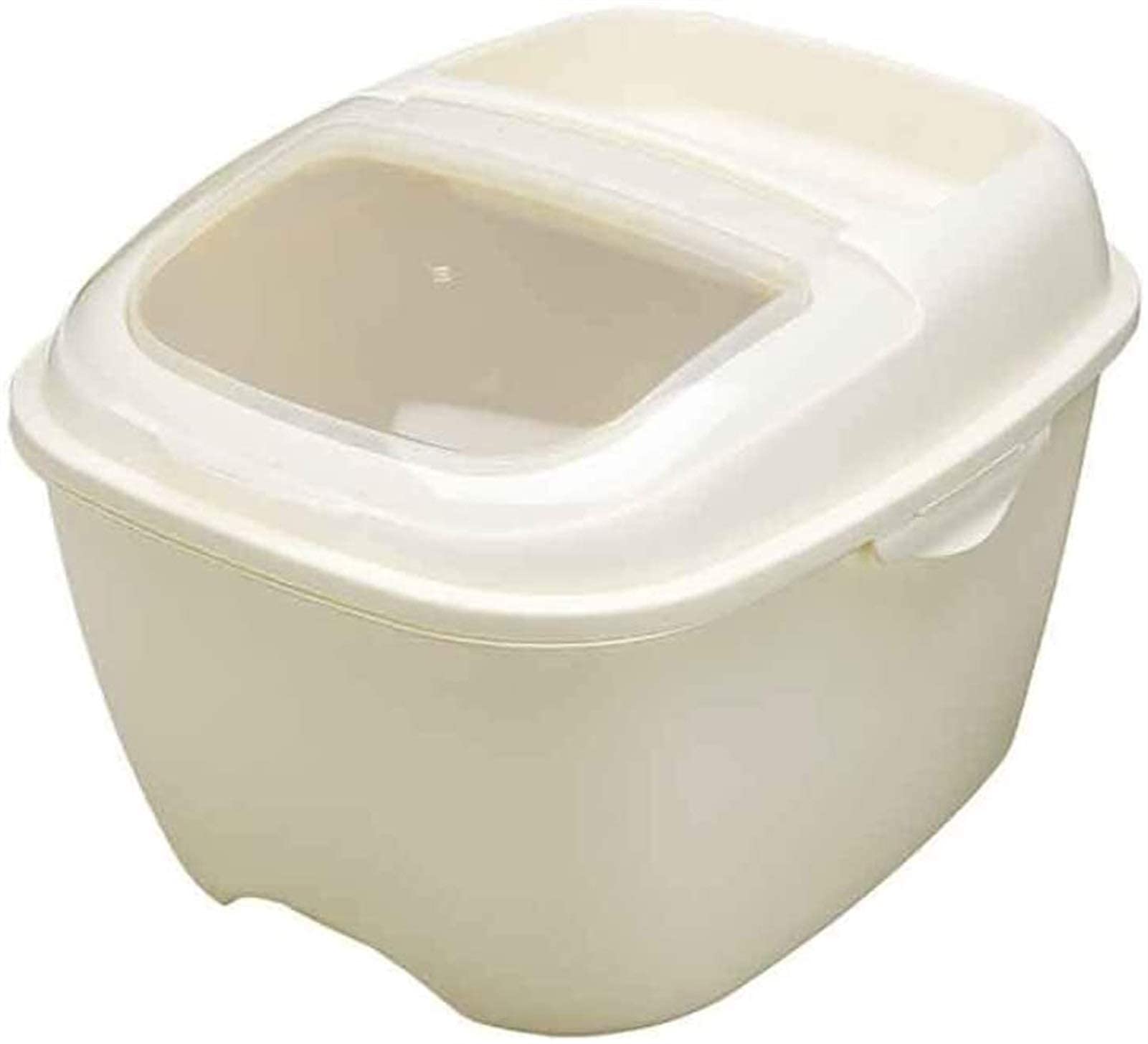 10KG Airtight Rice Storage Container with Flip Cover - Multi-Function Grain Dispenser for Kitchen, Household Food Storage (Beige) | Perfect for Pantry Organization & Bulk Food Preservation