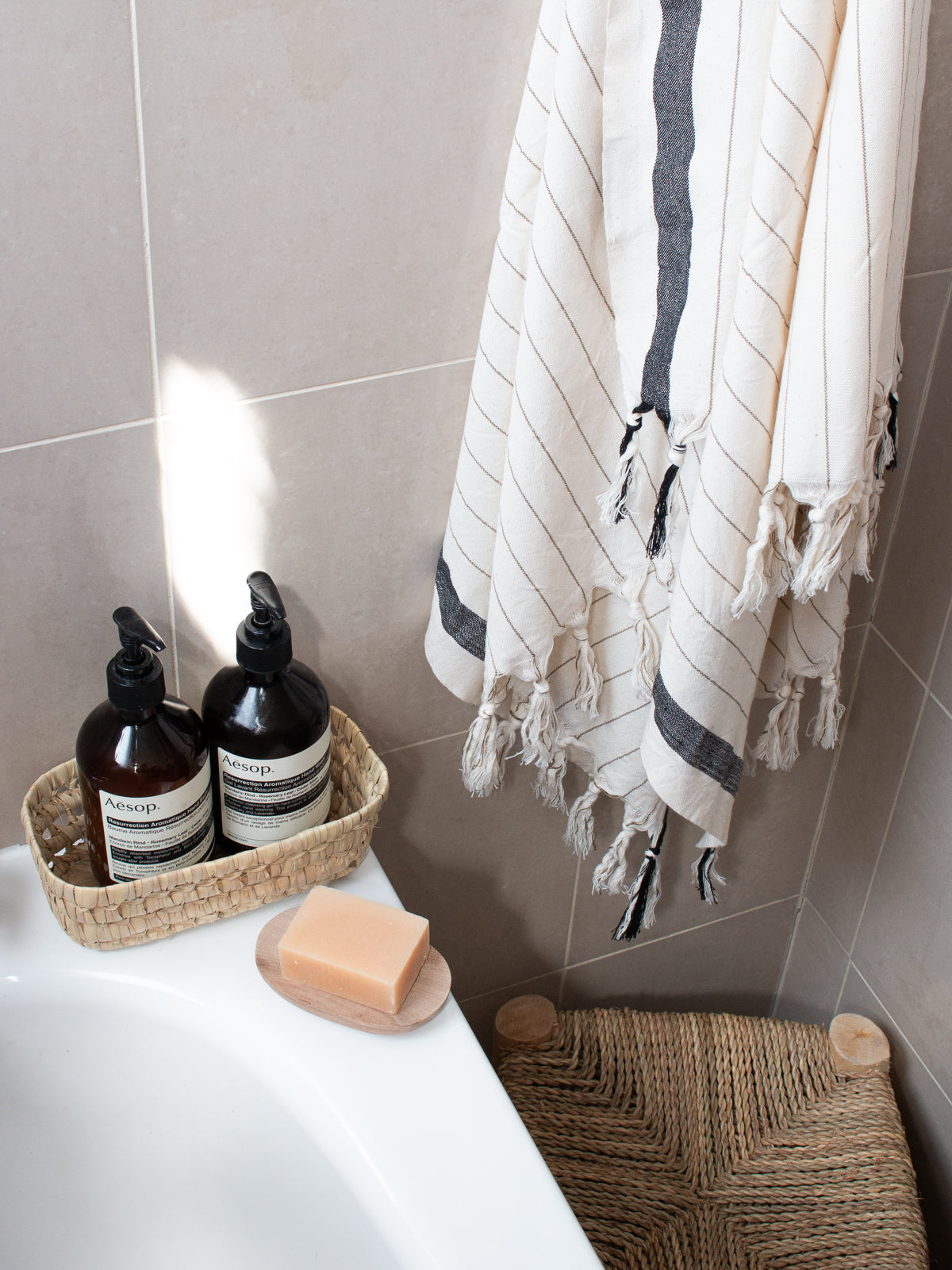 Natural Walnut Wood Soap Dish with 3 Holes - Rustic Bathroom Organizer for Shower, Sink Countertop, and Spa Decor