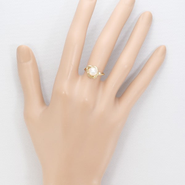 18K Yellow Gold Pearl Diamond Ring for Women - Elegant Bridal, Wedding, Anniversary Jewelry Gift - Perfect for Engagement, Proposal & Special Occasions