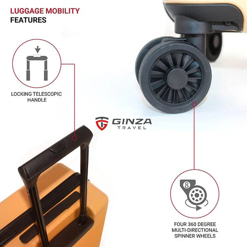 Ginza Travel Hardside Spinner Luggage 2-Piece Set (20/28 Inch) - Lightweight Durable Suitcase for International Flights & Business Trips