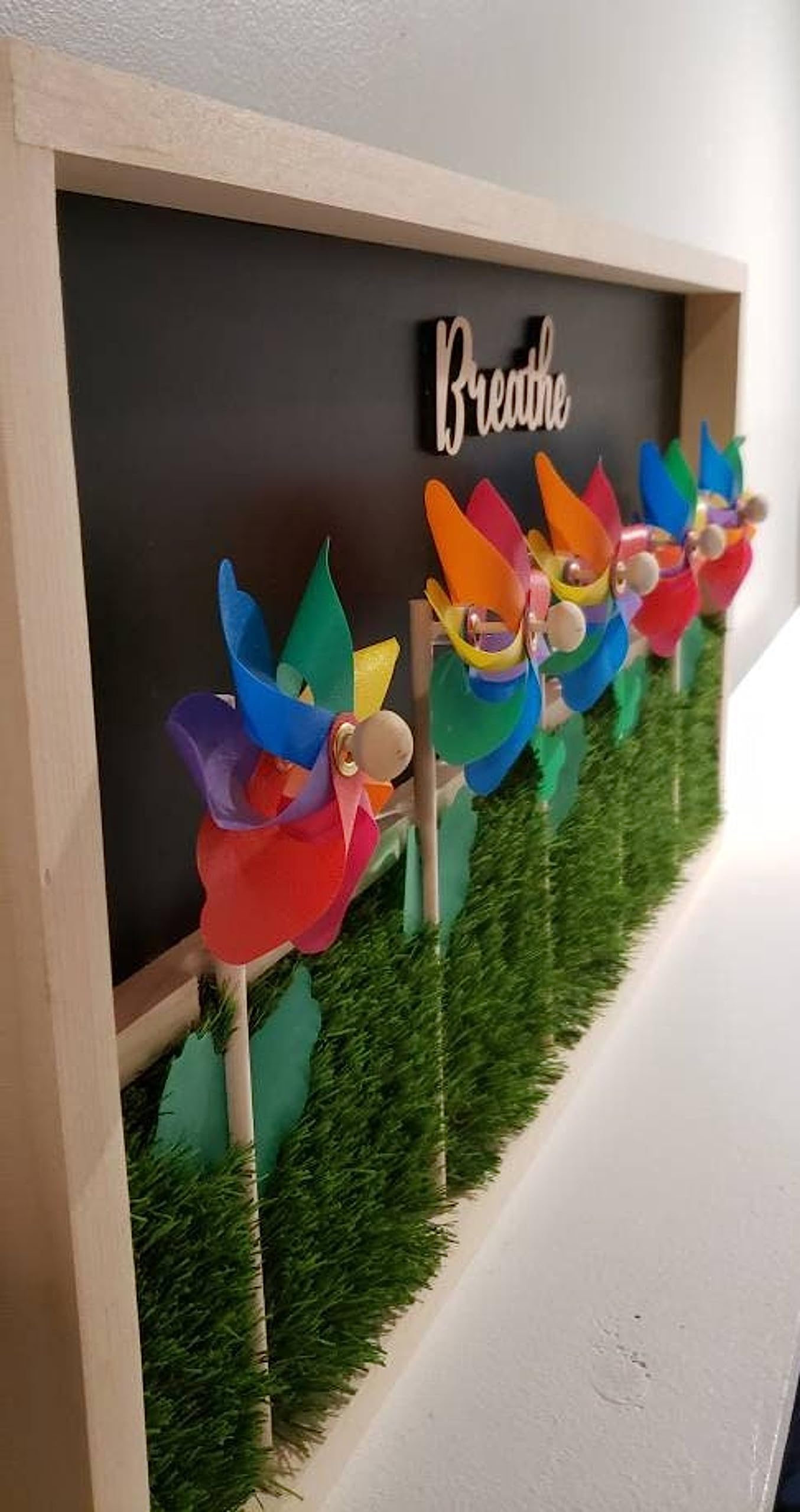 Extra Large Sensory Wall Board for Kids - Calming Activity Board with Pinwheel Flowers in Grass | Perfect for Autism, ADHD, and Sensory Play Therapy