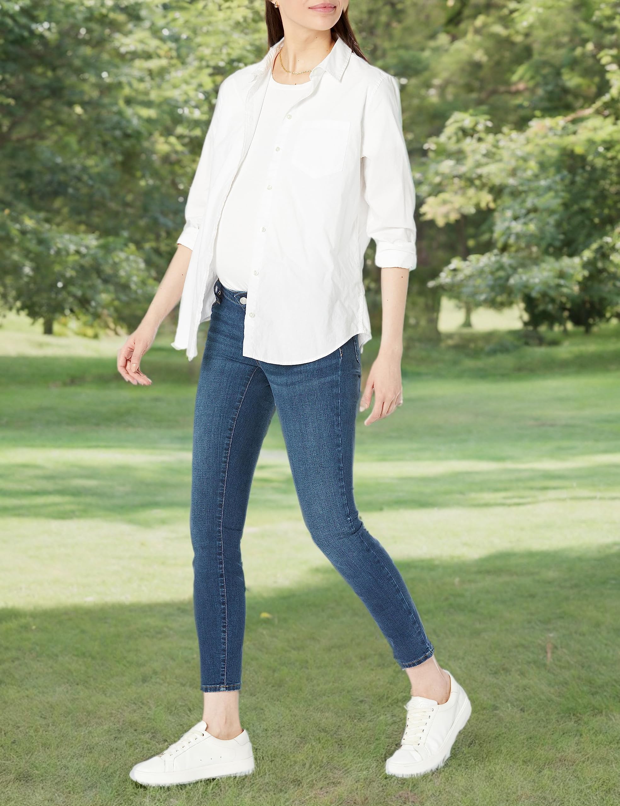GAP Women's Maternity Skinny Jeans with Stretch Inset Panel - Comfortable Pregnancy Denim for Everyday Wear & Work