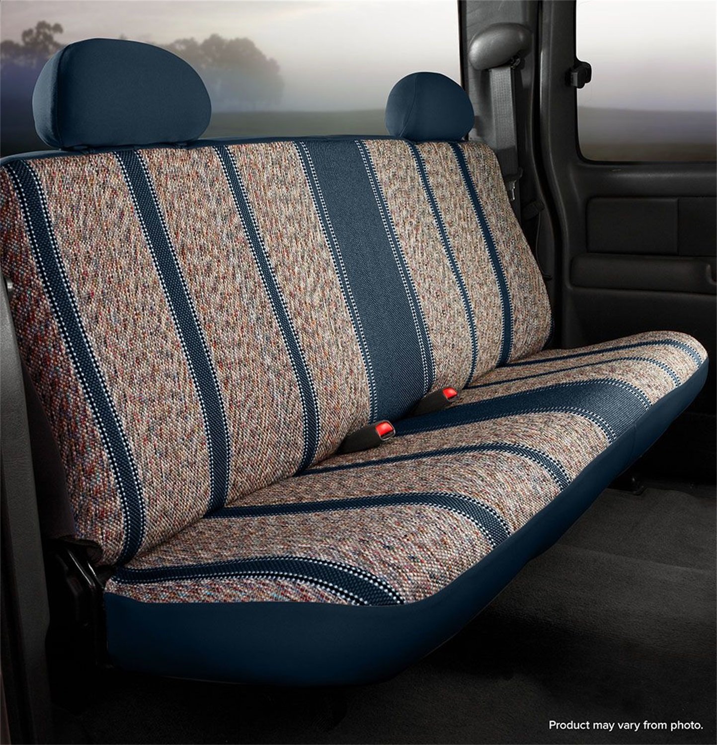 Fia TR42-95NAVY Wrangler Custom Seat Cover - Navy Saddle Blanket Style for Rear Bench Seat with Adjustable Headrests | Durable & Stylish Protection for Jeep Wrangler Interior | Perfect for Off-Roading, Camping & Daily Commutes