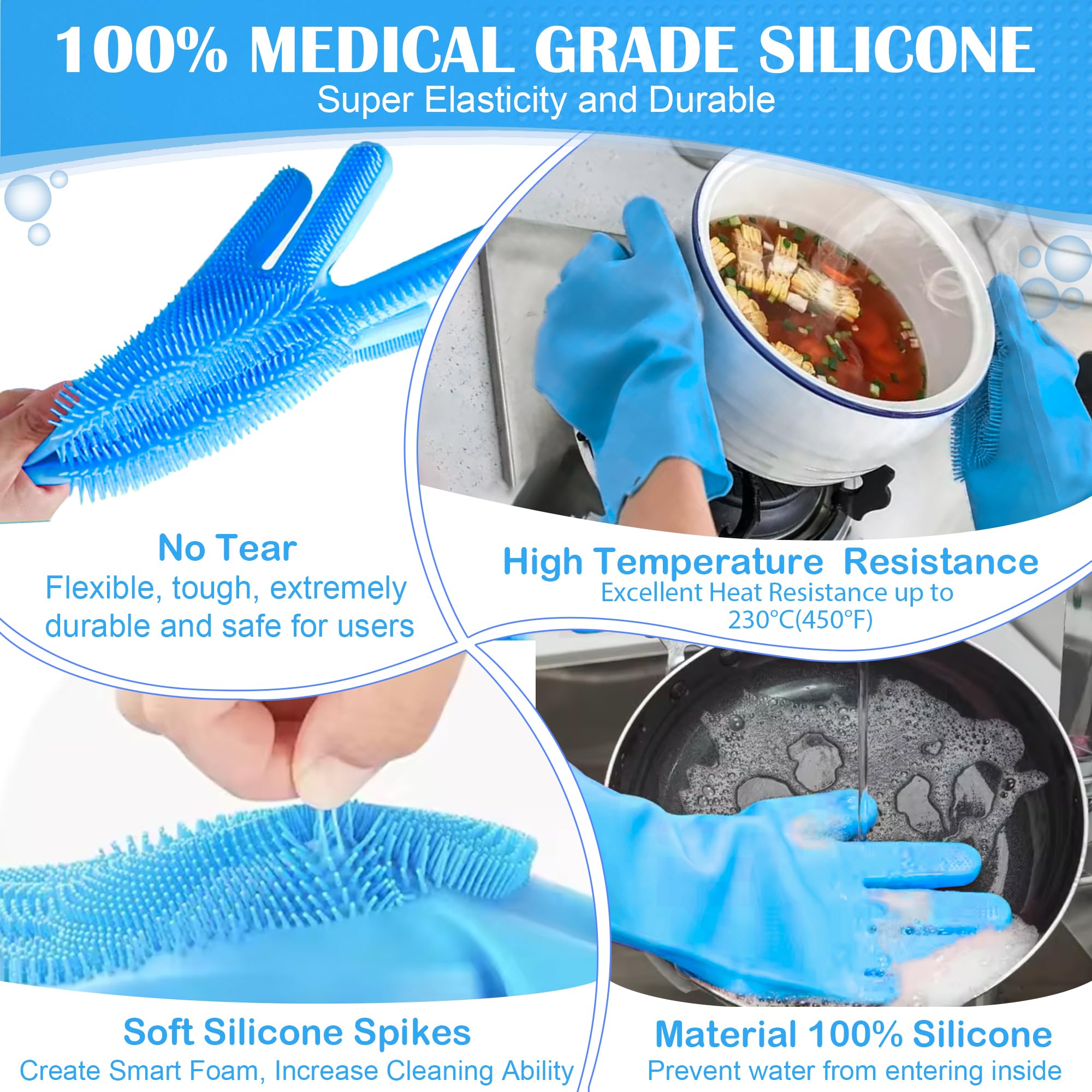 Pet Grooming Gloves for Dogs - High-Density Teeth & 5-Finger Design for Bathing, Massage & Shedding Control - Perfect for Home Pet Care & Professional Grooming