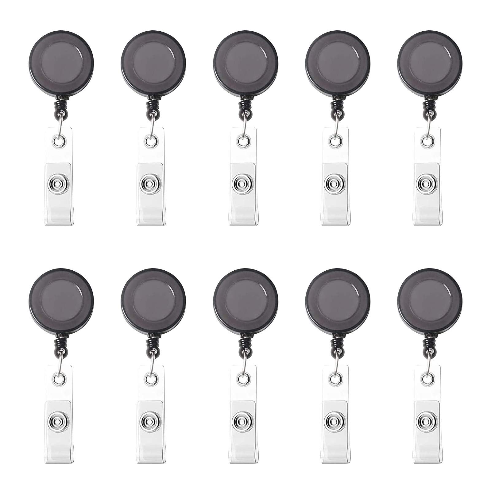 10-Piece Retractable Badge Holder Set - Multi-Color ID Card Reel with Secure Clip for Work, Events & Conventions - Office, School, Hospital & Security Use