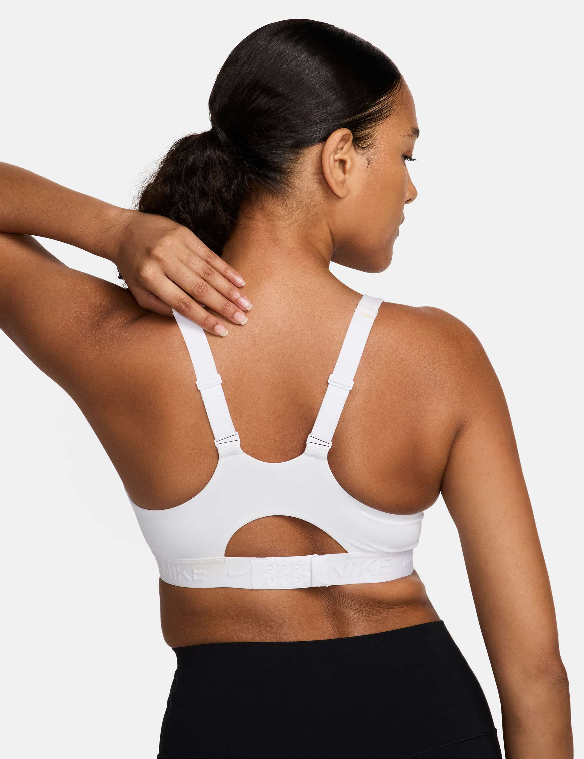 Indy High Support Sports Bra for Women - White & Stone Mauve - Comfortable Workout Bra for Running, Yoga, and Gym