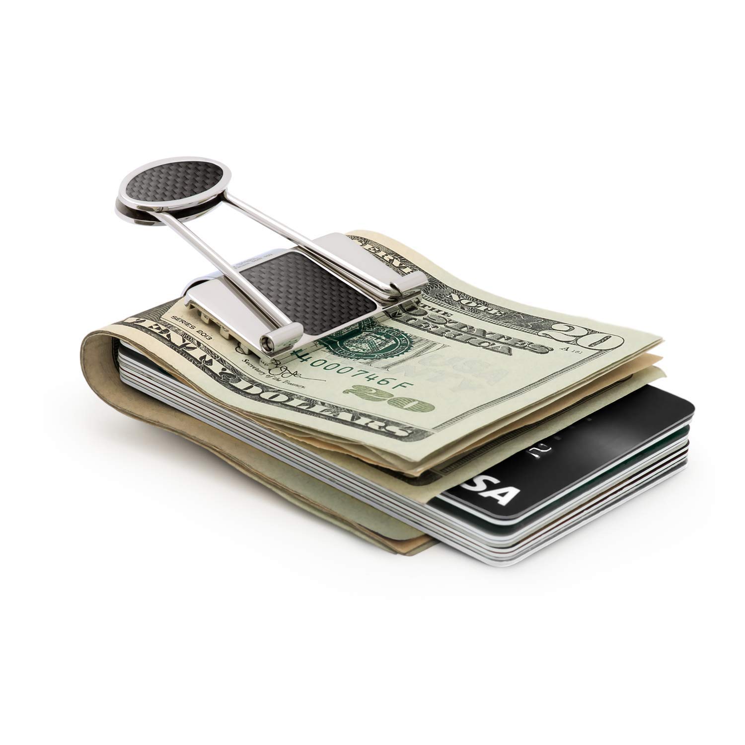 Premium Stainless Steel Money Clip for Men - Slim Minimalist Wallet & Credit Card Holder - Durable Ionic Plated Metal Bill Binder - Perfect for Business, Travel & Everyday Carry