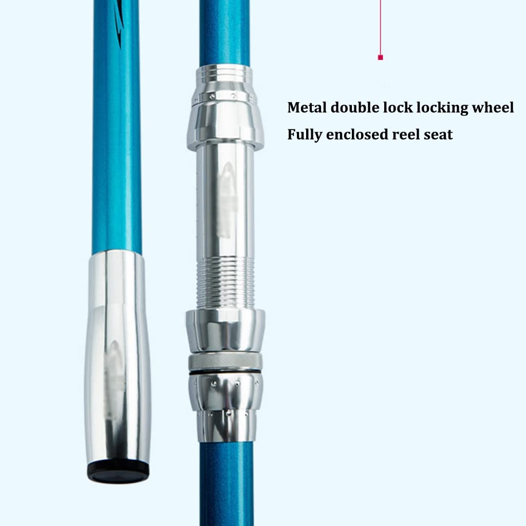 Carbon Fiber Telescopic Fishing Rod - Lightweight Collapsible Fishing Pole for Freshwater & Saltwater | Travel, Camping, Boating & Outdoor Adventures | Durable Metal Reel Seat