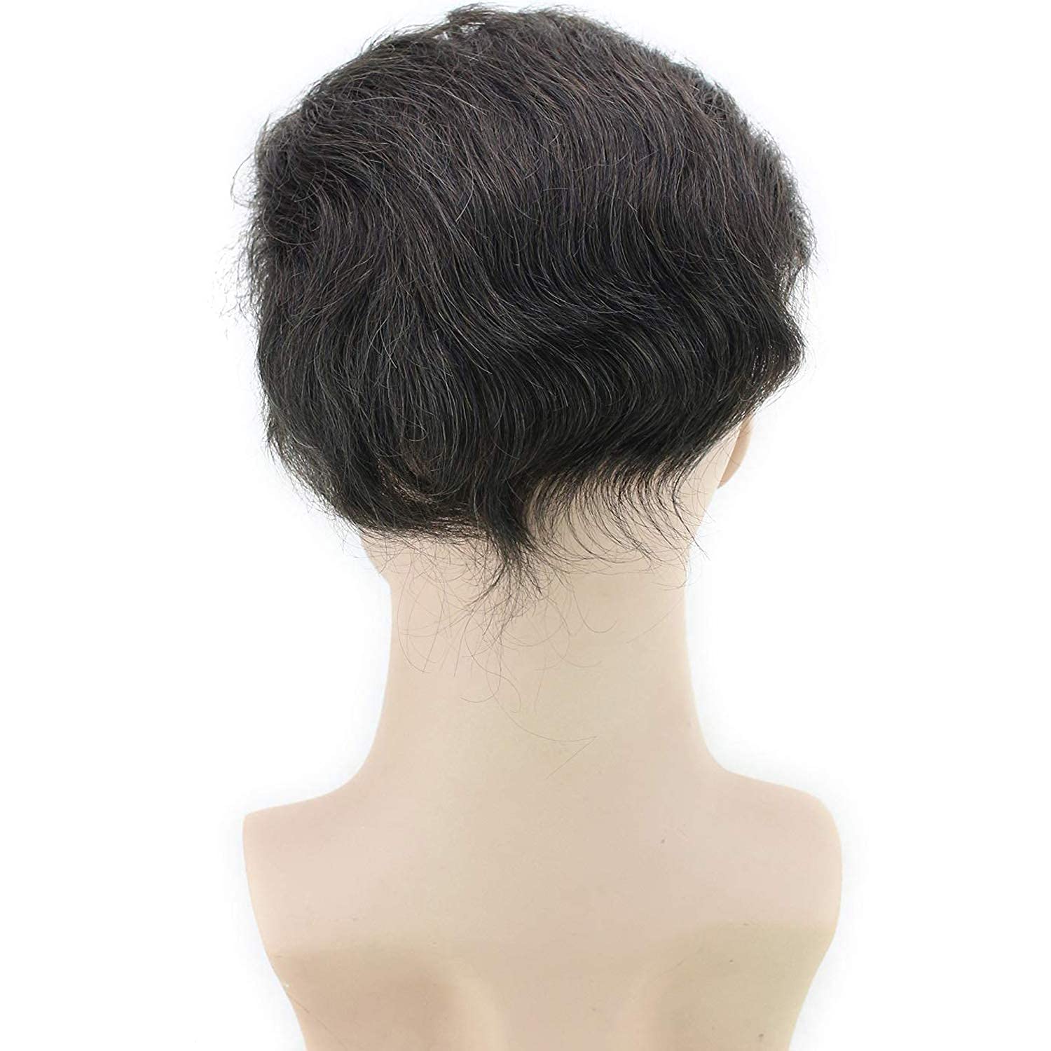 Dreambeauty 10x8 Inch Men's Hair Toupee - European Human Hair Lace Front Wig with 0.08mm Thin Skin Base & V-looped Hair Replacement System (#4 Medium Brown) - Natural Hairline for Daily Wear, Work & Social Events