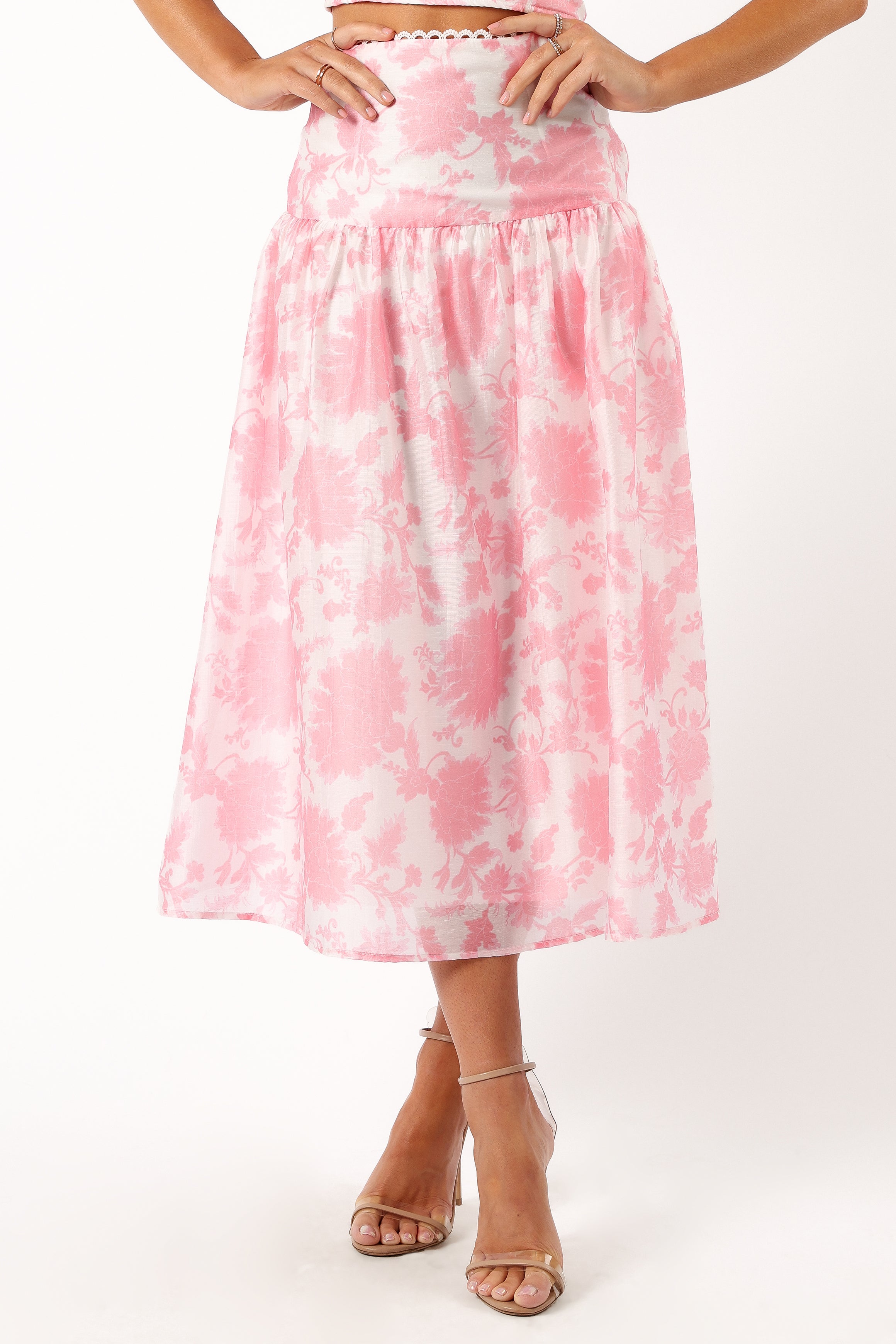 Elle Women's Pink Floral Two Piece Set - Summer Outfits, Beach Vacation, Casual Wear, Date Night Outfits