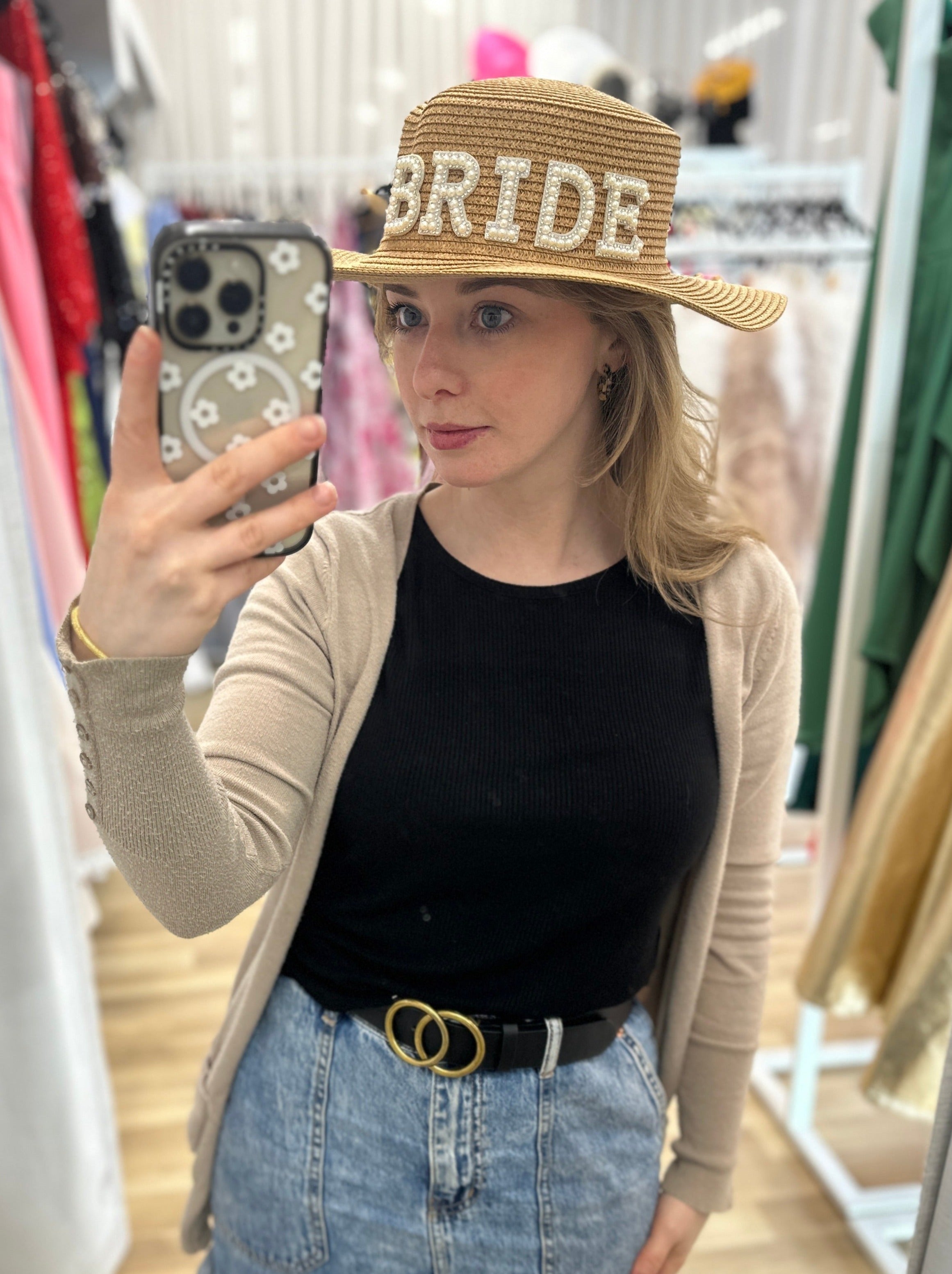 BRIDE Summer Hat for Women - Wide Brim Sun Hat with UPF 50+ Protection - Perfect for Beach, Wedding, and Outdoor Activities