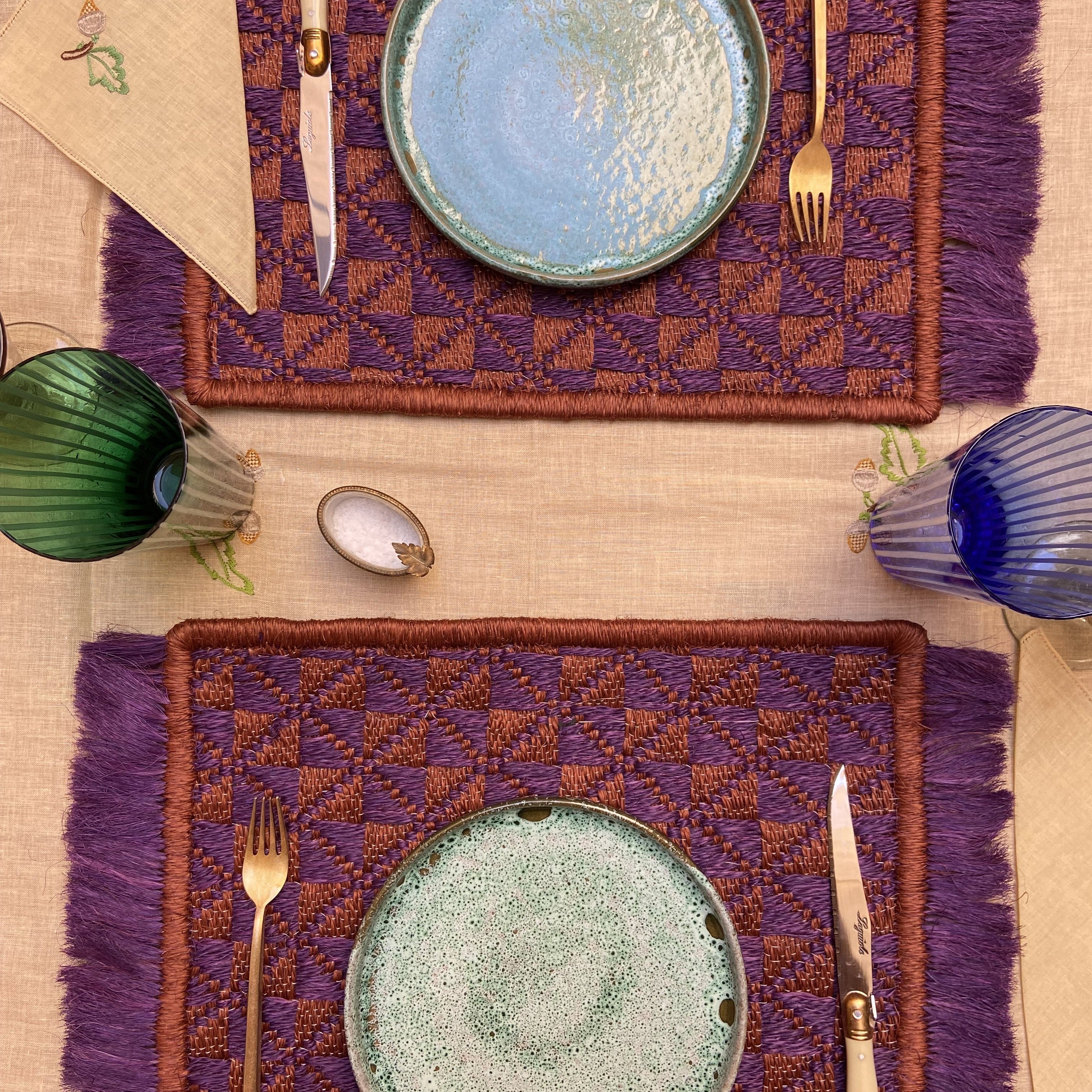 Premium Cotton Placemats Set of 2 - Washable & Heat-Resistant Table Mats for Dining, Kitchen, and Party Decor (17x12 Inches) - Elegant Home & Entertaining Essentials