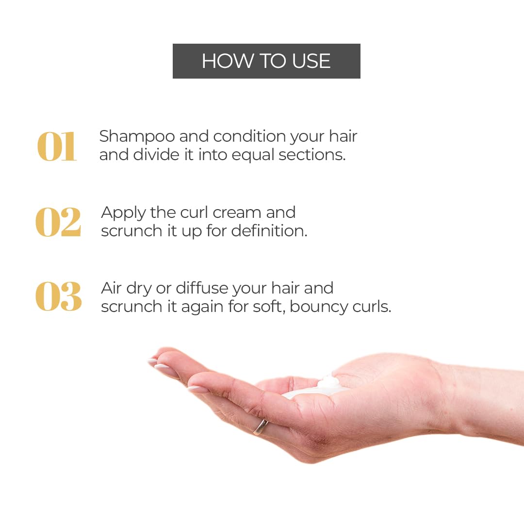 Prolixr Curly Hair Cream for Wavy & Curly Hair - Hydrating & Defining Treatment with Shea Butter, Avocado Oil & Coconut - Moisturizes, Nourishes & Protects Curls - 100ml - Perfect for Daily Styling & Frizz Control