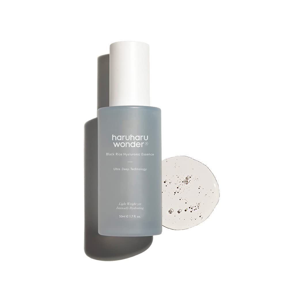 HaruHaru WONDER Black Rice Hyaluronic Essence 50ml - Korean Skincare for Hydration & Anti-Aging - Perfect for Dry Skin & Nighttime Routine