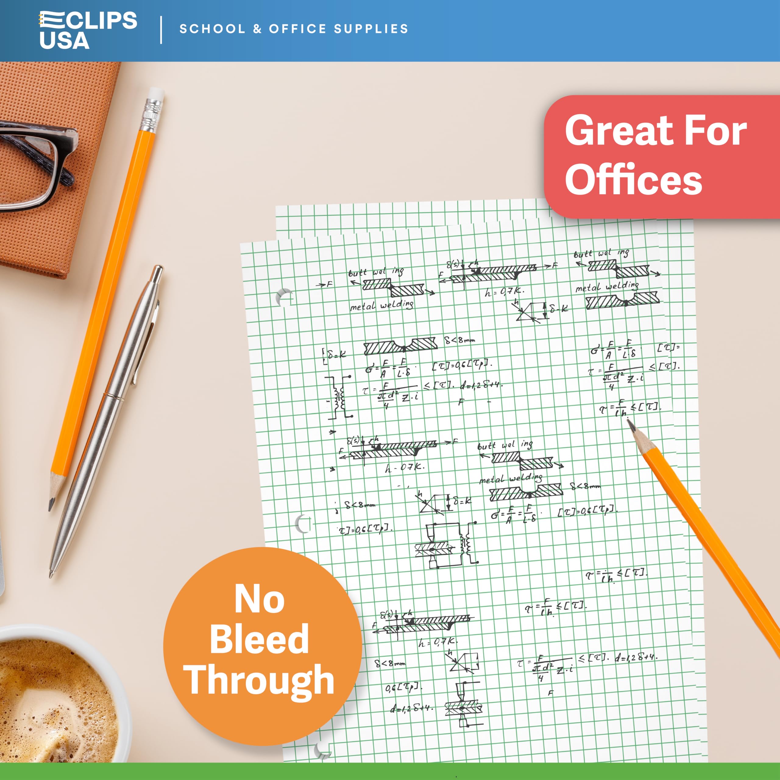 Graph Paper Notebook - 4x4 Quad Ruled, 10.5