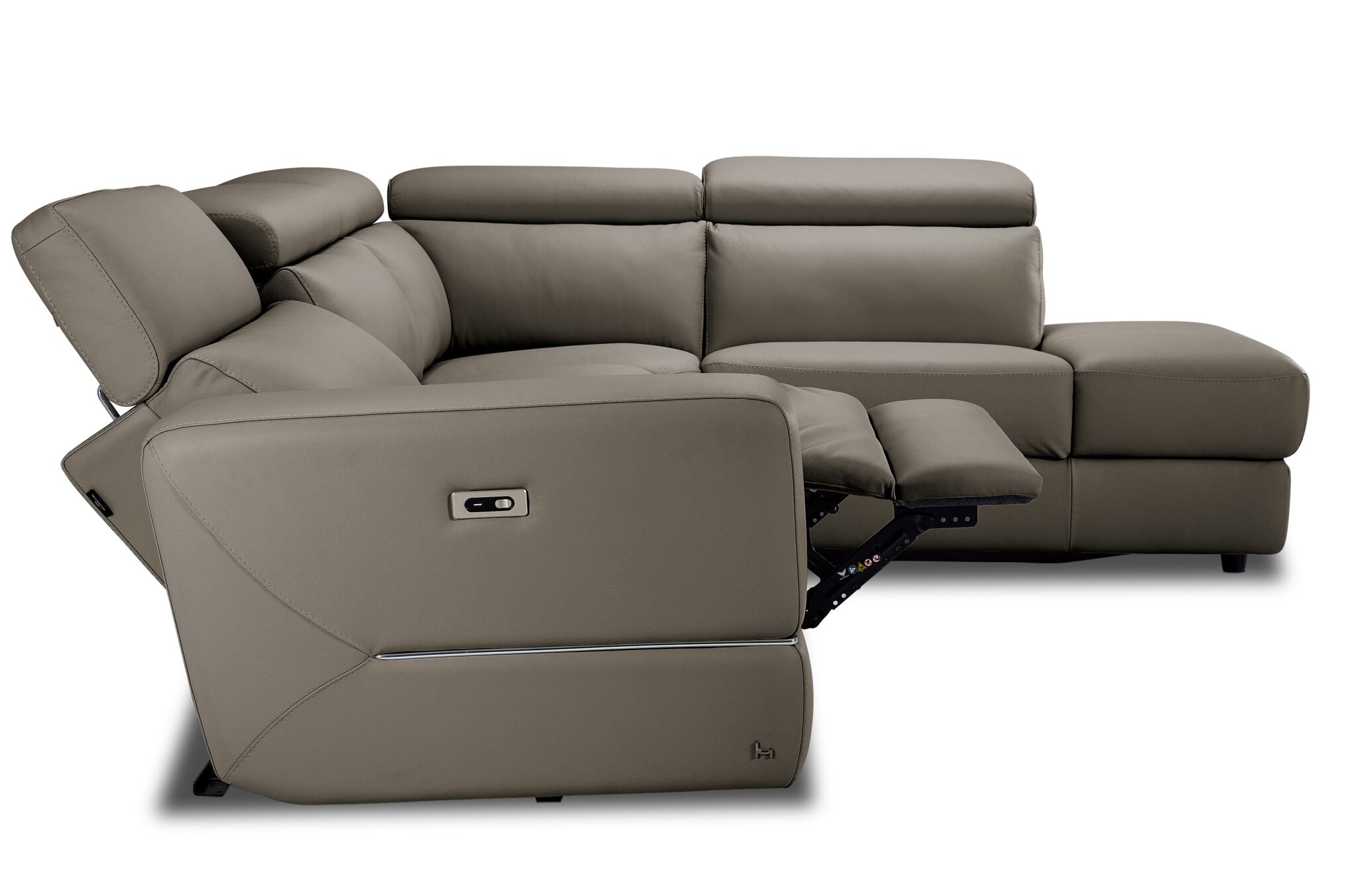 Bianca 3-Piece Power Reclining Sectional Sofa with Right Facing Chaise in Tan - Modern Living Room Furniture for Home Theater & Family Gatherings
