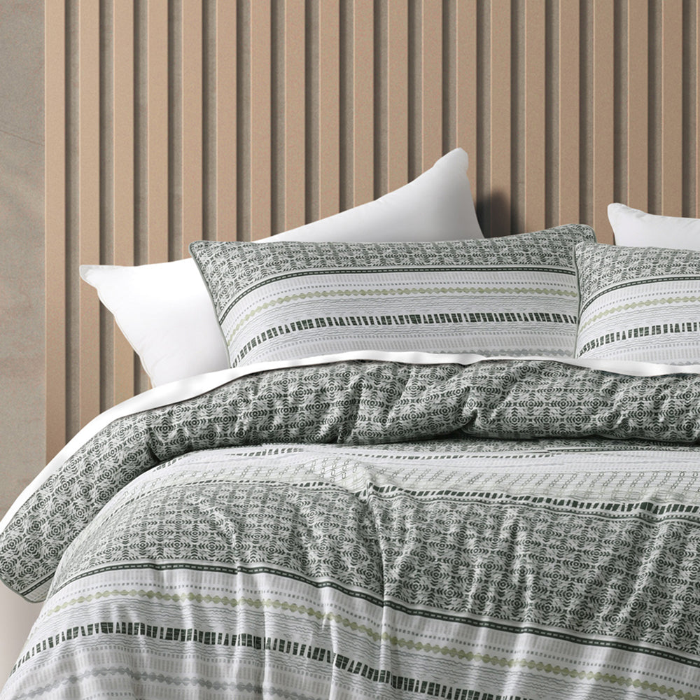Drake Green Quilt Cover Set | Super King Size Bedding | Luxurious Soft Cotton Duvet Cover | Perfect for Master Bedroom & Guest Room Decor